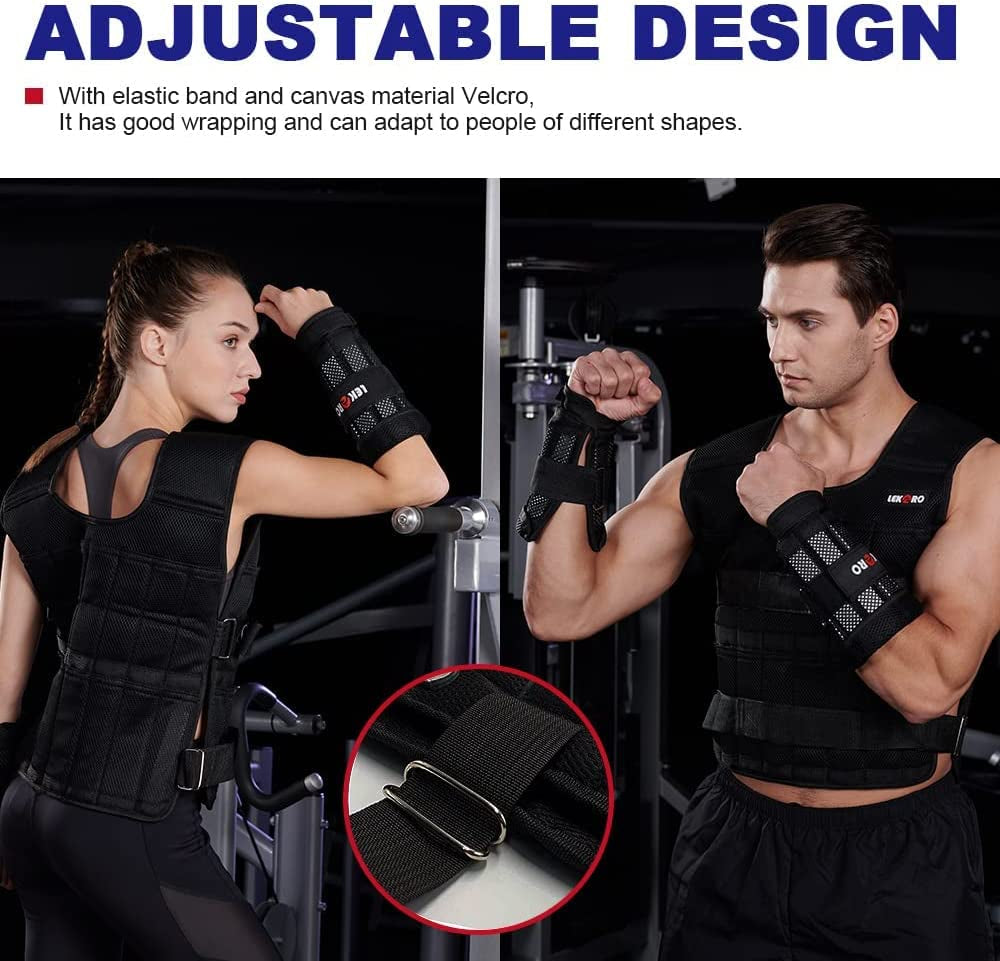 Complete Adjustable Weighted Vest Set with Arm and Leg Weights for Weight Training Workouts - Includes Jacket, Wrist Weights, Ankle Weights, and 96-100 Steel Plates