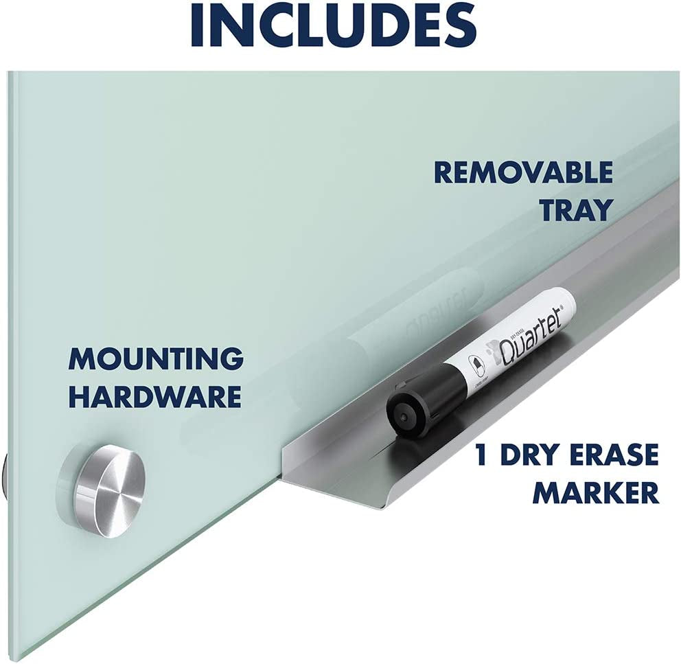 Frosted Glass Non-Magnetic Dry Erase Board with Marker, 18 X 24 Inch