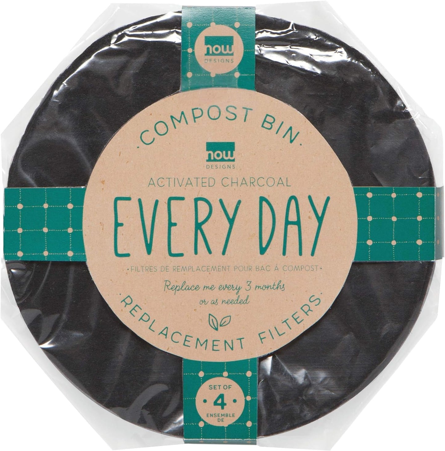 Set of 4 Compost Bin Filters, Black