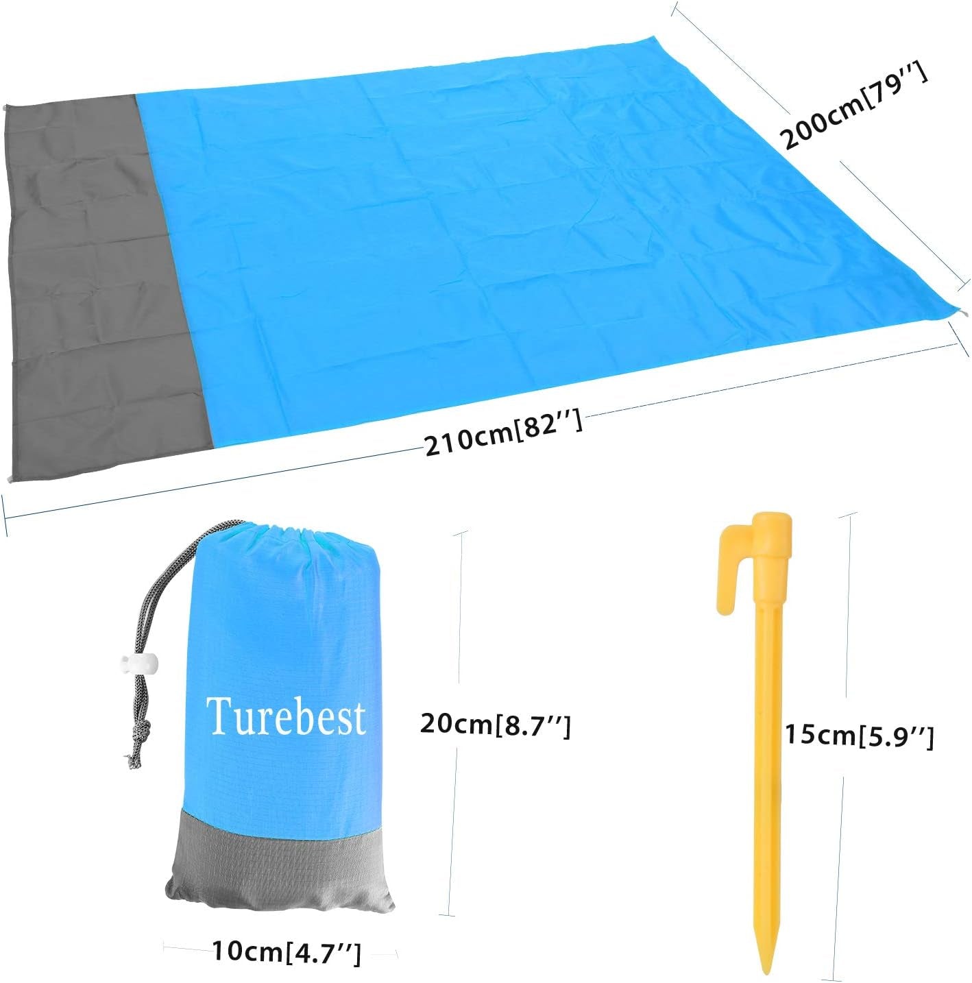 Compact 79 * 55 inch Picnic Blanket - Sand Proof and Waterproof, Comes with a Portable Storage Bag, Perfect for Outdoor Travel, Camping, Hiking, Festivals, and Sports.