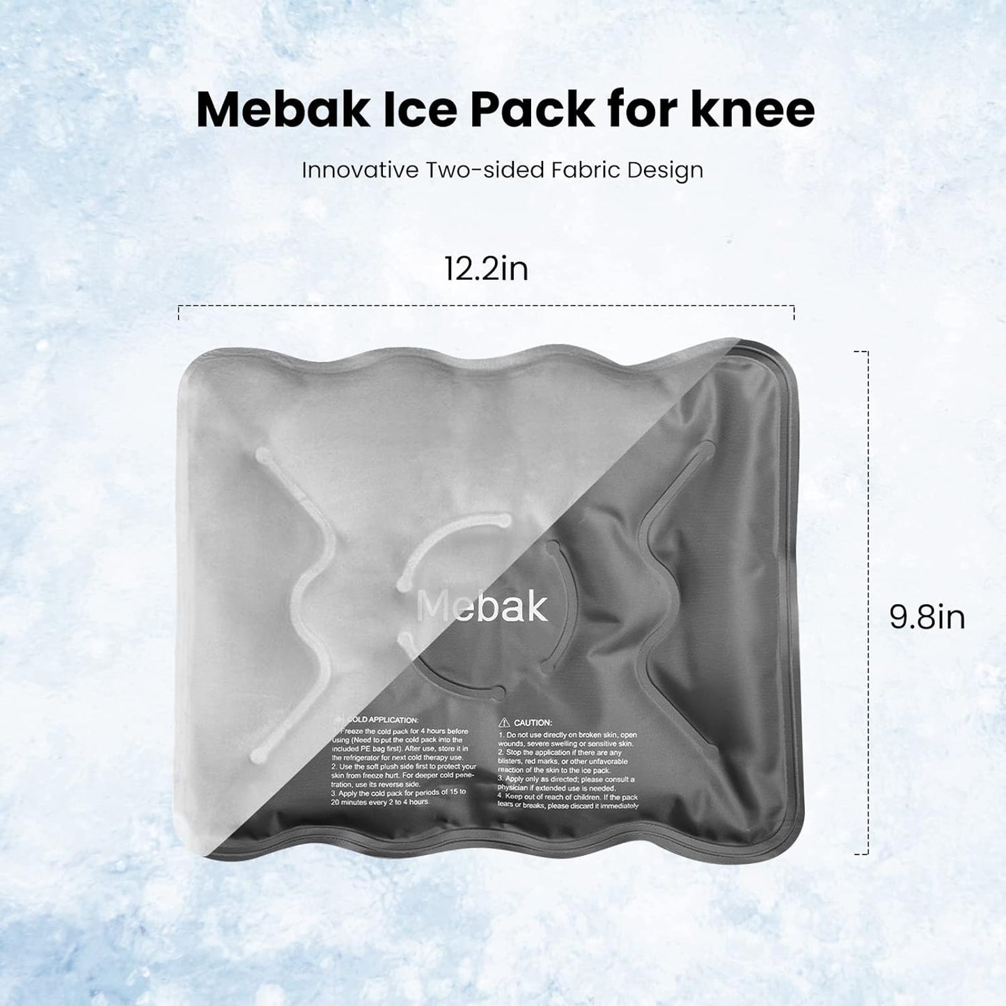 Knee Ice Pack Wrap for Injuries and Post-Surgery Recovery, with Gel Ice Pack for Knee, Cold Pack Cover for Swelling, Bruises, Meniscus Tear, and ACL Recovery - Grey