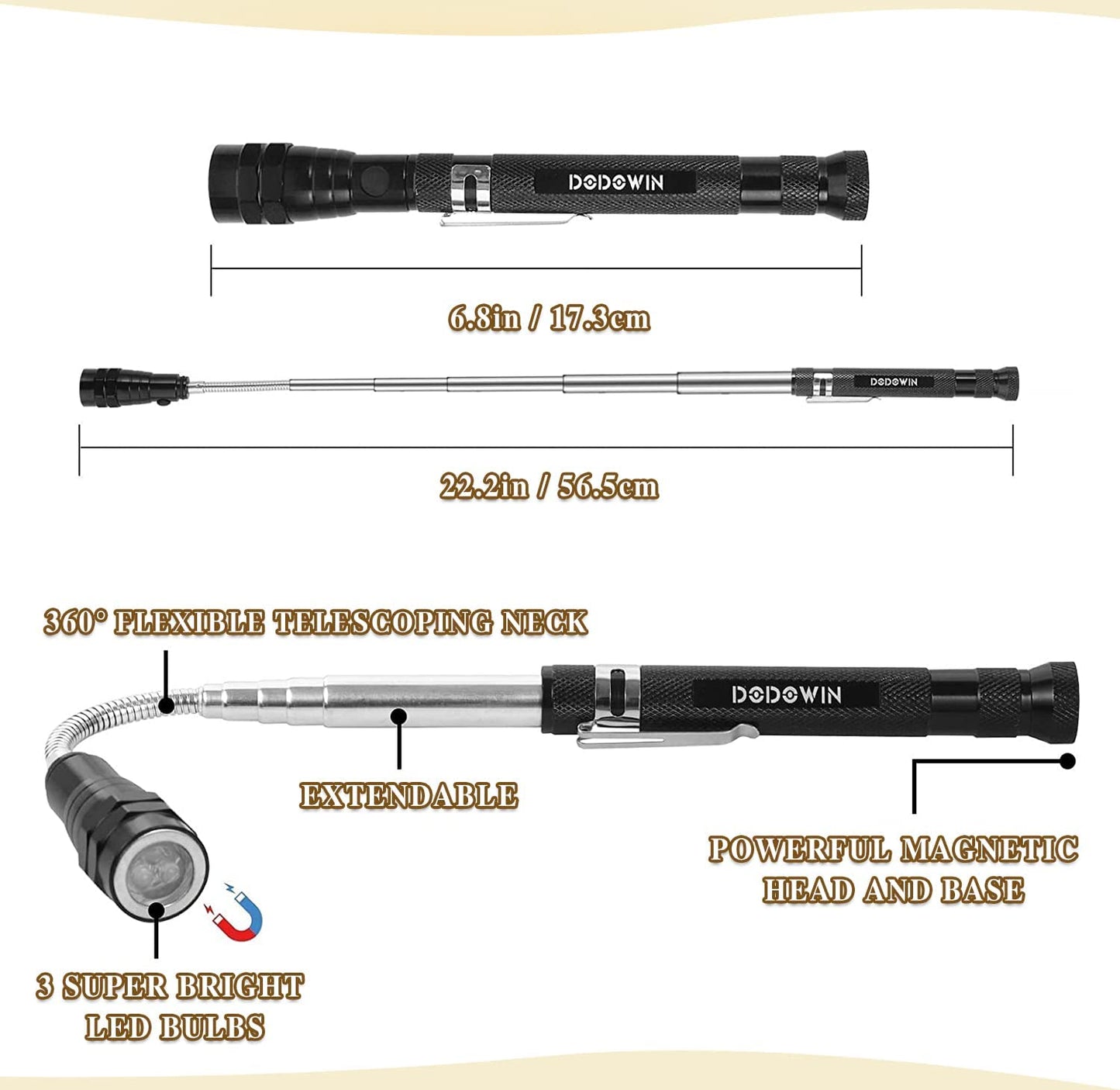 Magnetic Pickup Tools: Unique Gifts for Him - Ideal for Dad, Husband, Boyfriend, Grandpa, Anniversary, Birthday - Cool Gadgets, Tools for Men, and Car Accessories