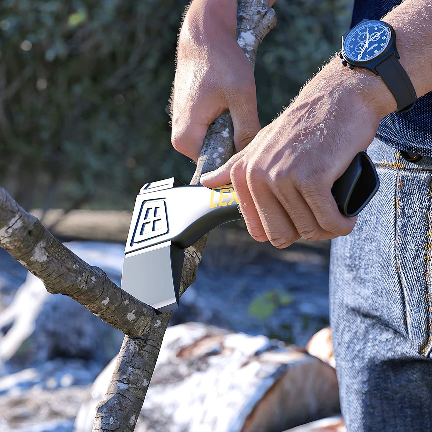 Camping Hatchet with Ergonomic Grip and Lightweight Fiber-Glass Composite Handle - Includes Protective Carrying Sheath