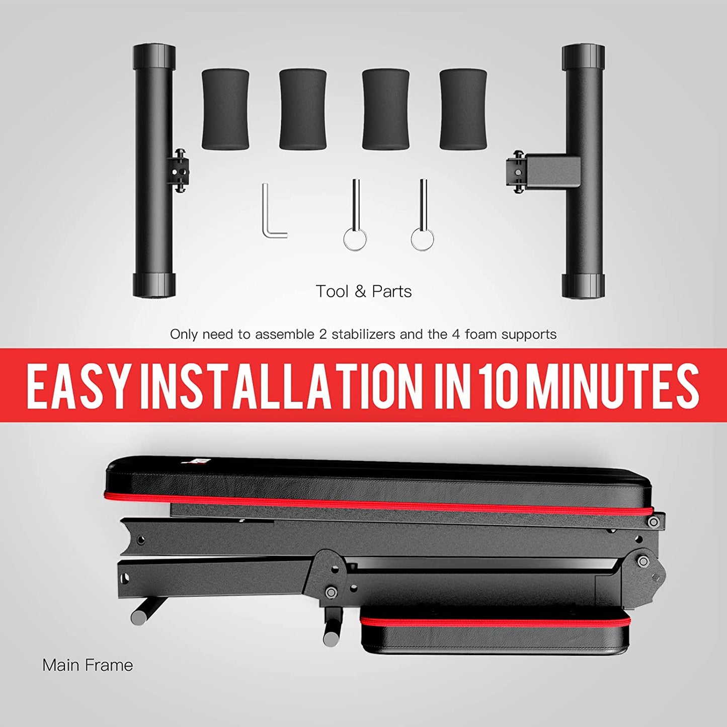 Foldable Weight Bench for Full Body Workouts at Home Gym - Adjustable Incline and Decline Exercise Bench