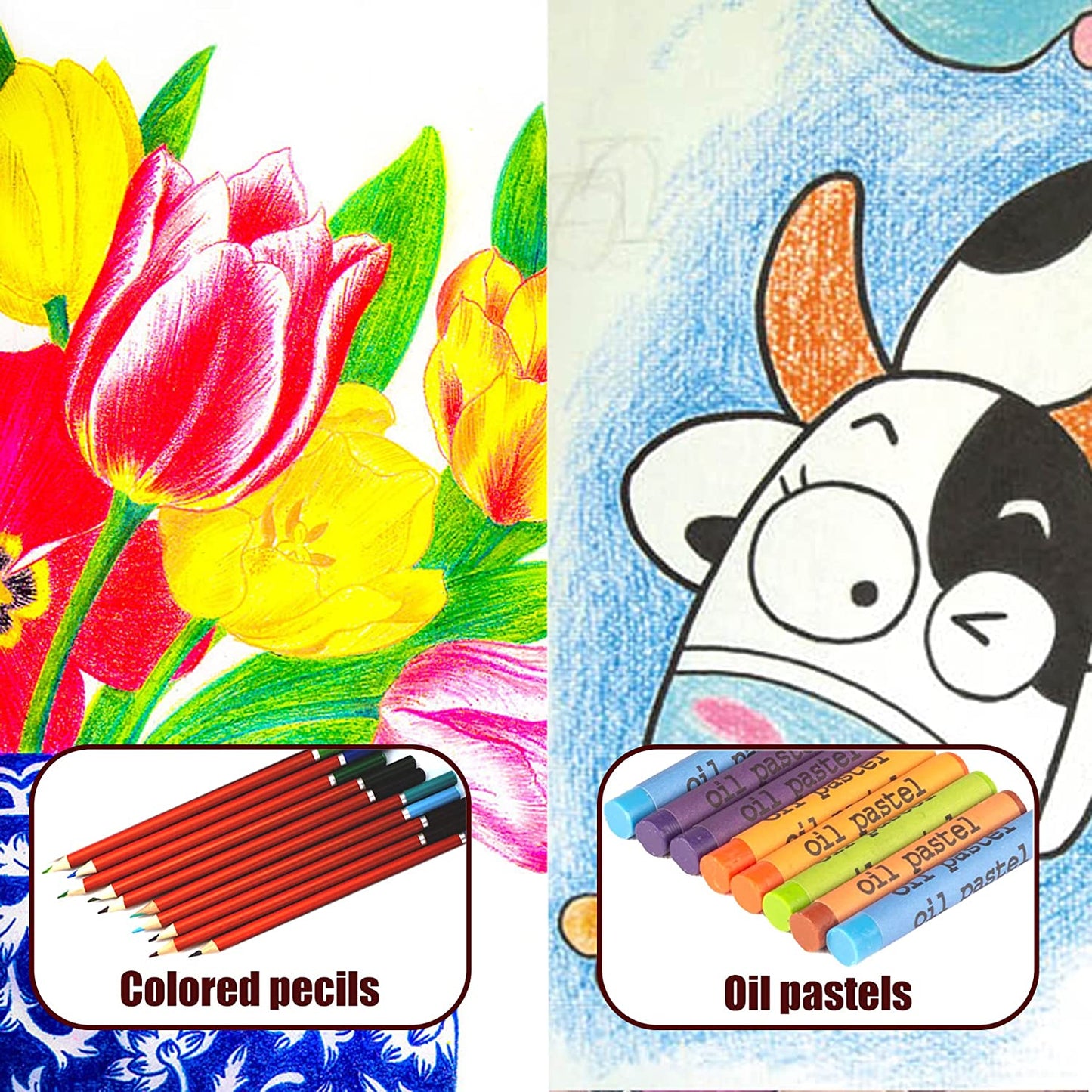 150-Piece Art Bundle with 2 Sketch Books - Complete Colouring and Drawing Kit with Wooden Art Supplies, Coloured Markers, Crayons, and Pencils for Aspiring Artists, Children, Teens, Boys, and Girls