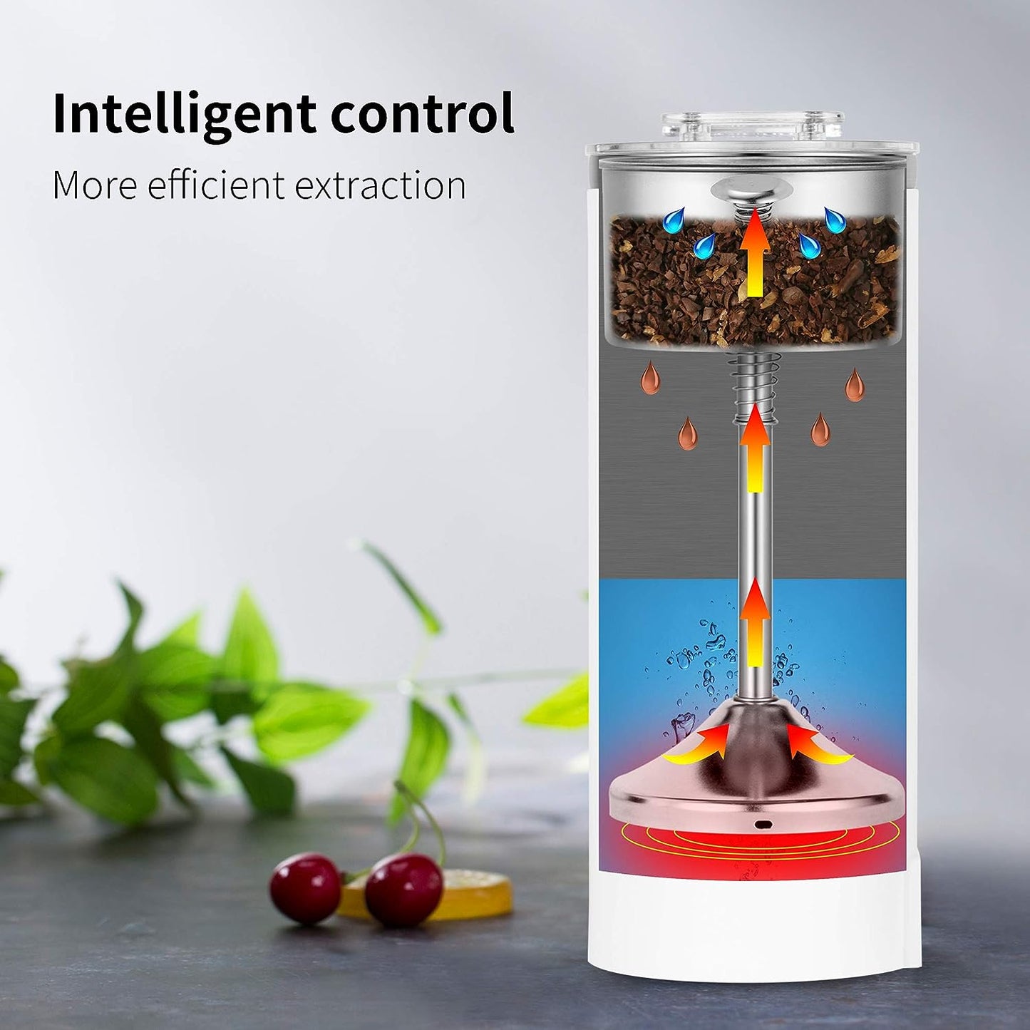 Single Serve Coffee Maker - Portable Design - Doubles as a Tea Maker - Electric Kettle with 17 oz Capacity - Constructed from Stainless Steel for Durability and Versatility.
