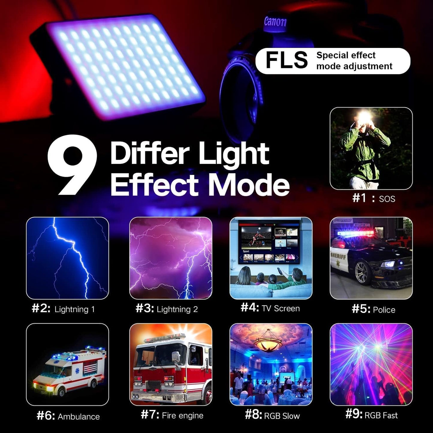 Pocket RGB Camera Light with Rechargeable Battery, Full Color Gamut, and Adjustable Stand