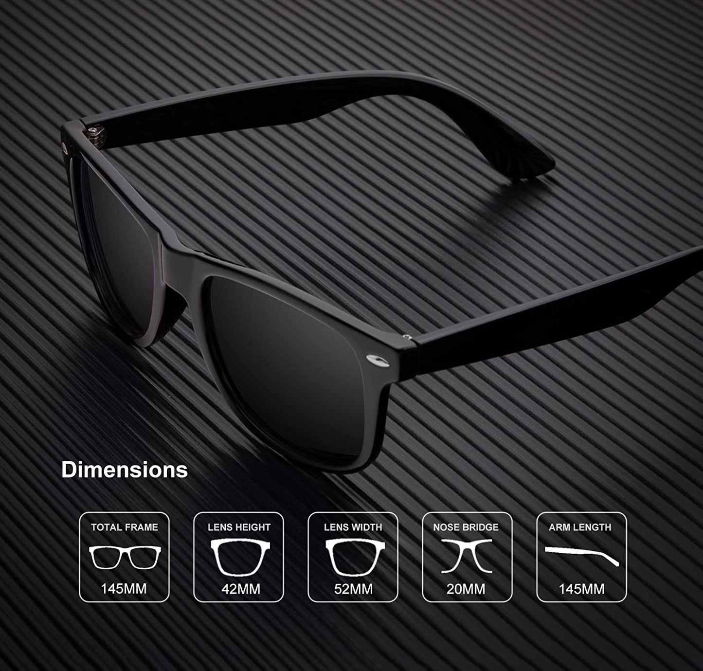 Polarized Sunglasses with Matte Finish for Men and Women - Features Color Mirror Lens, Offers 100% UV Blocking for Sun Protection.