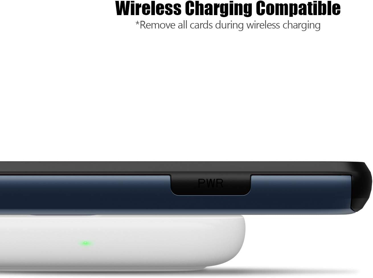 iPhone 11 Case with Card Holder and Screen Protector - Heavy Duty Dual Layer Shockproof Wallet Case with Built-in Card Slot for iPhone 11 - Dark Blue"