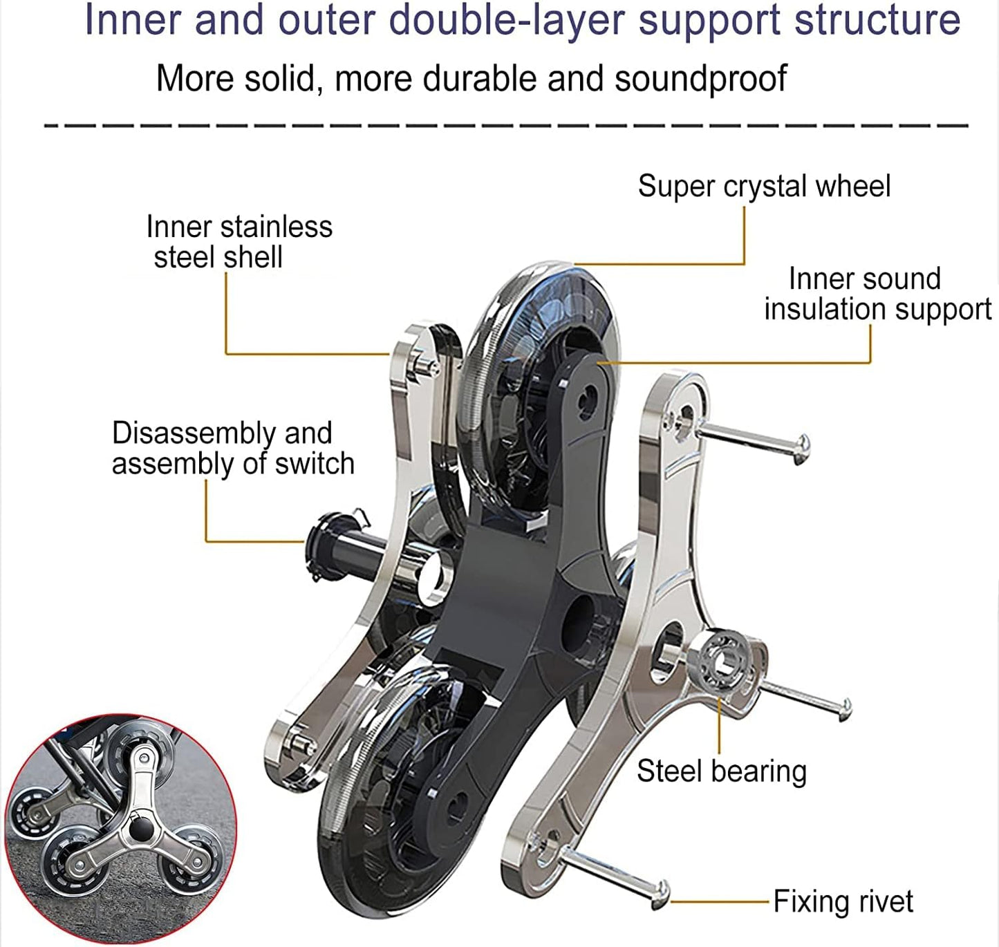Folding Shopping Cart with Tri-Wheels, Stair Climbing Capability, and Stainless Steel Frame - Grocery Utility Cart with Detachable Waterproof Canvas Bag and Wheel Bearings
