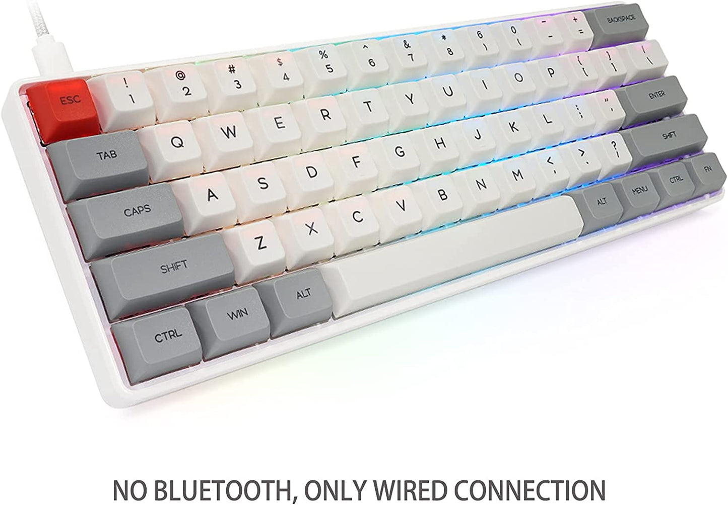 SK61 Hotswap Mechanical Gaming Keyboard - 61 Keys with Optical Switch, RGB Lighting, and Programmable Customization. Features Gateron Red Switches Grey
