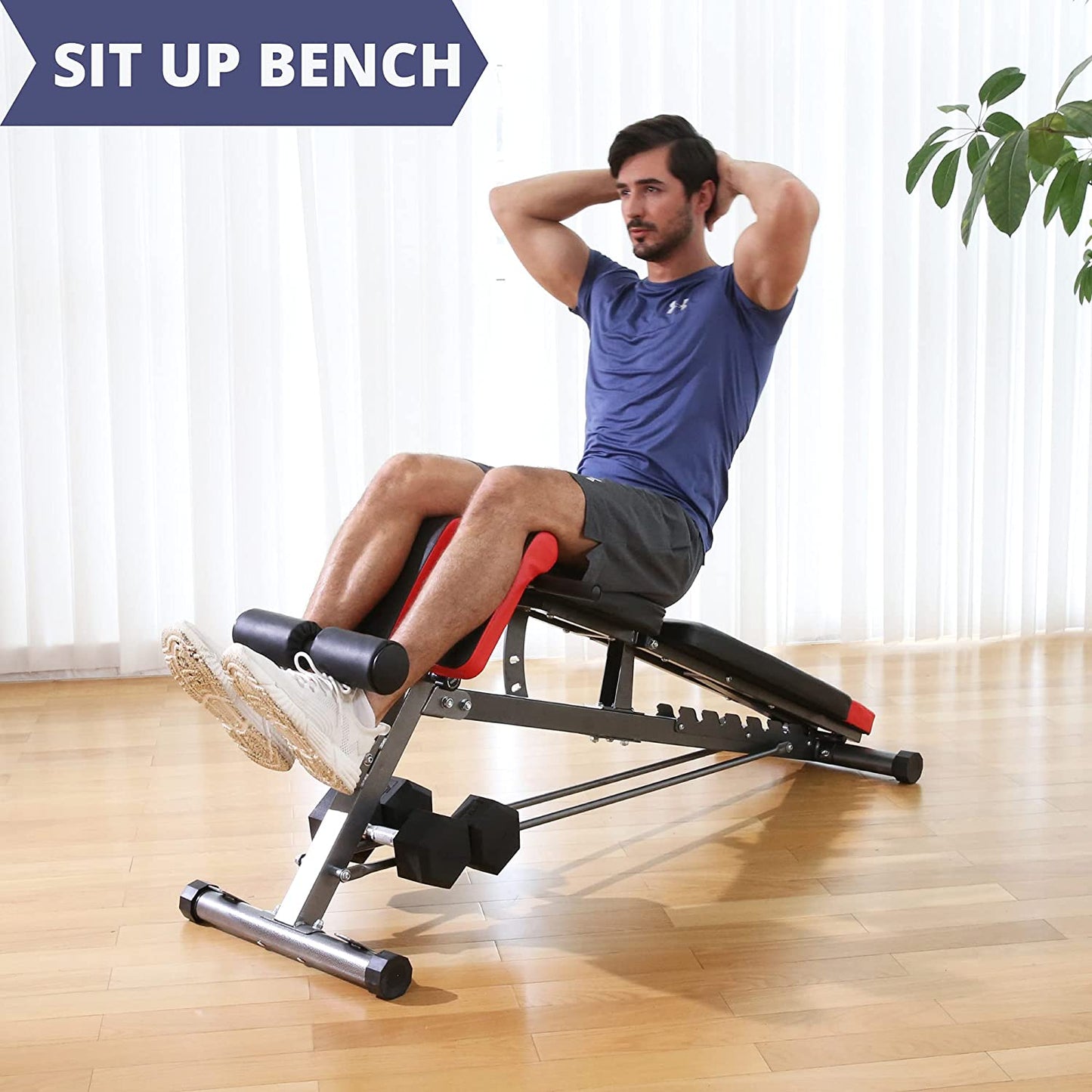 Weight Bench for Comprehensive Full-Body Workout - Hyper Back Extension, Roman Chair, Adjustable Ab Sit-Up Bench, Incline Decline Bench, and Flat Bench