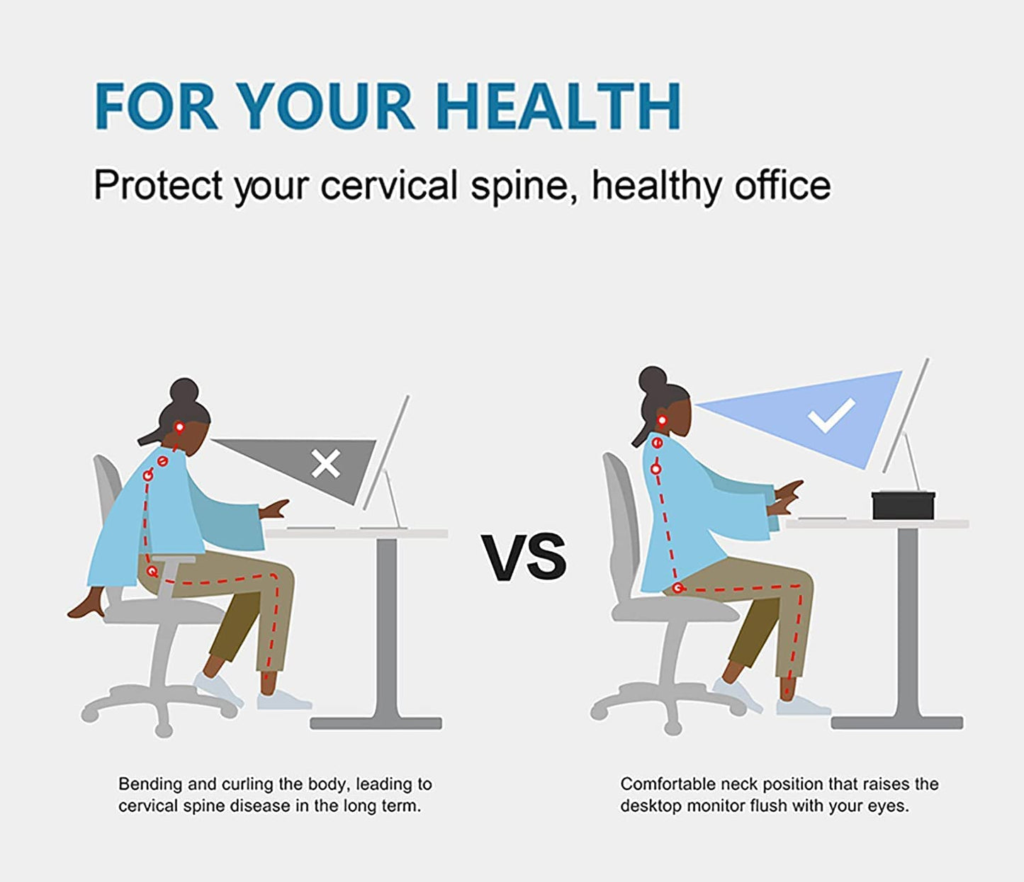 Oak Dual Monitor Stand with Tablet Phone Holder, 3 Shelf Computer Laptop Stand, Adjustable Length and Angle, Office Desk Organizer