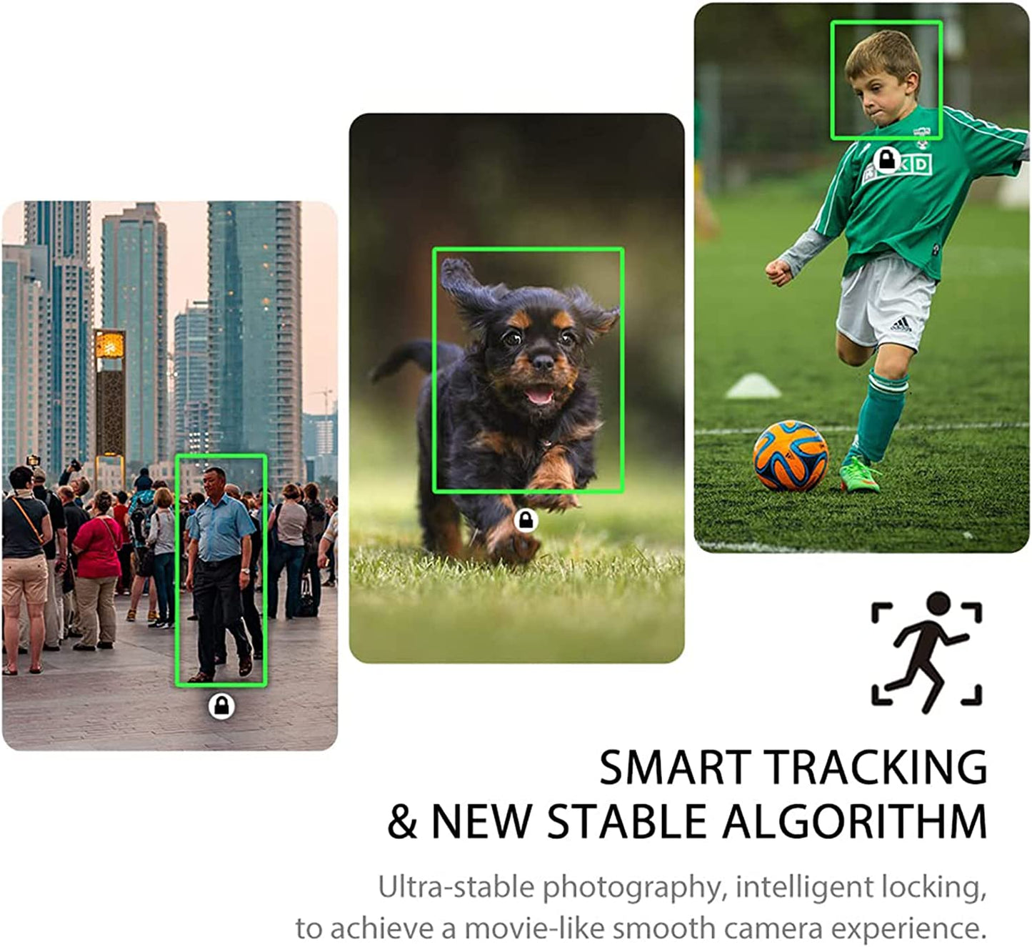 Gimbal Stabilizer for Smartphone, 3-Axis Phone Gimbal with Tripod, 7.8" Extension Rod, Portable and Foldable Vlog Stabilizer, Face Object Tracking, for Android and iPhone 13Pro Max