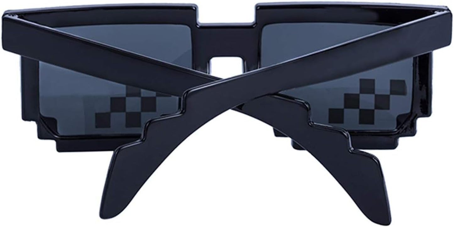 8-Bit Pixel UV Protect Gamer Sunglasses - Set of 3, Suitable for Adults and Kids, Perfect for Party Favors.