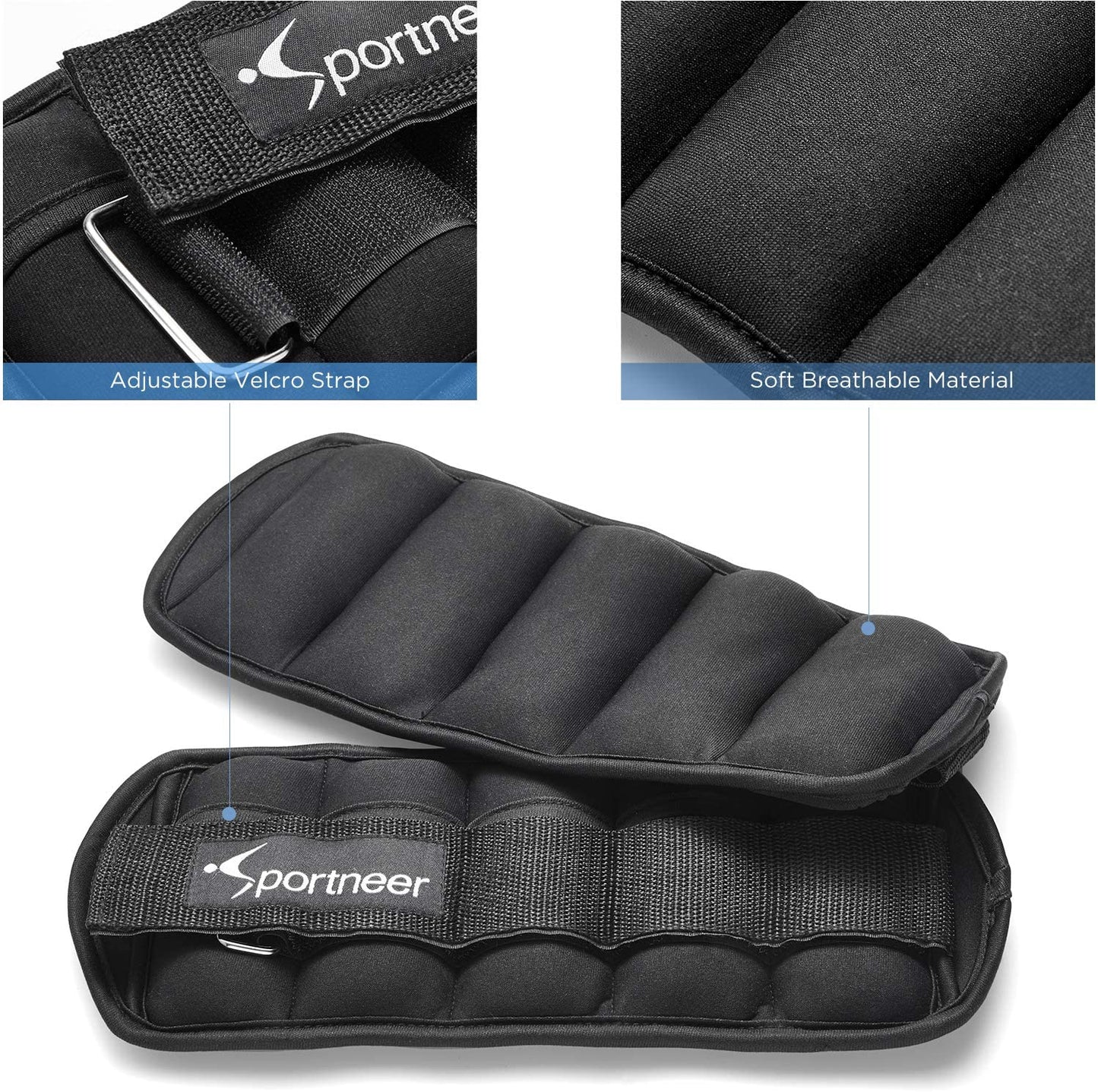 Adjustable Ankle Weights Set - 1 Pair, 2-10 lbs Leg Weight Straps for Women and Men - Ideal for Gym, Fitness, Workout, Walking, and Jogging - Each Ankle Weighs 1-5 lbs