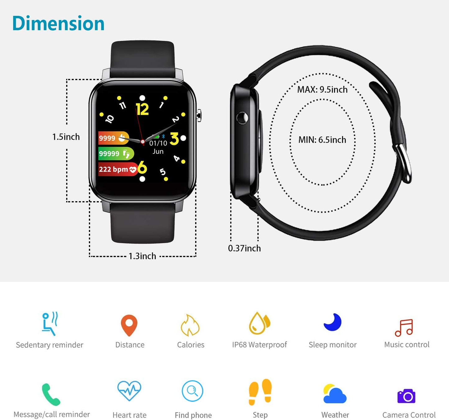 Advanced Smartwatch with Full Touch Screen, Fitness Tracking, Health Monitoring, and IP68 Waterproofing for iOS and Android Devices