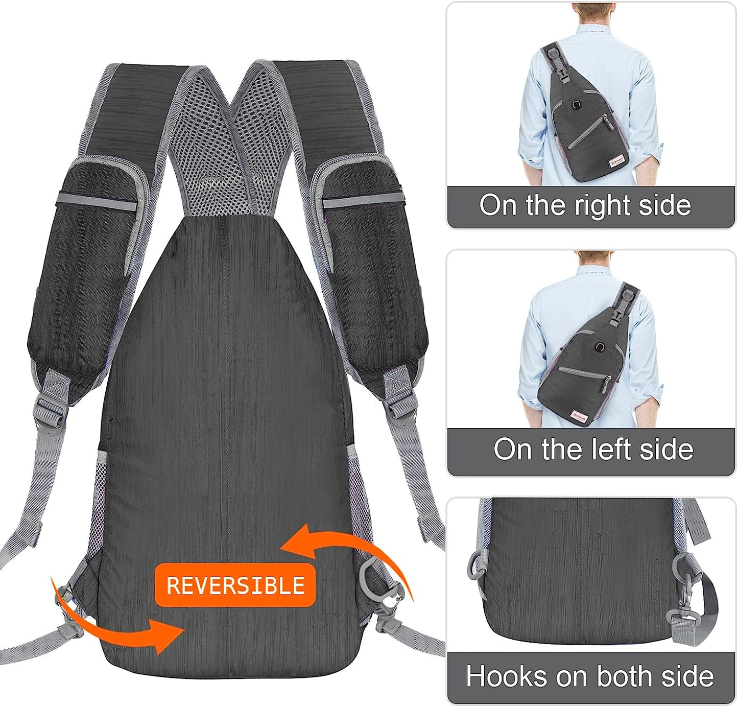 Crossbody Sling Backpack – A Shoulder Chest Bag designed for both Women and Men, perfect for Travel, Hiking, and Daypack use.
