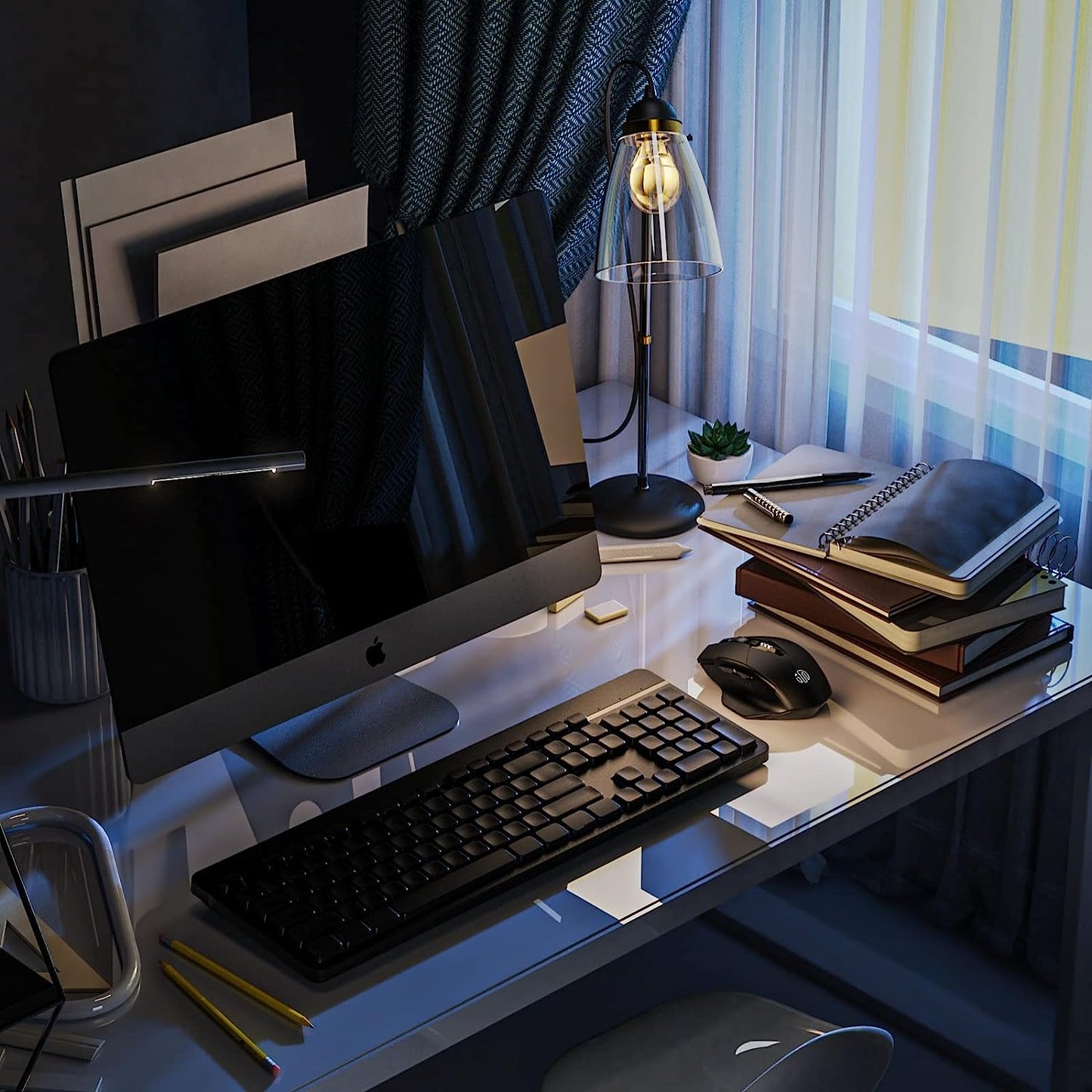 Rechargeable Wireless Mouse - Ergonomic 2.4G USB Wireless Computer Mouse with Visible Battery Level Indicator, Silent Operation, and 3 Levels of DPI, Black Color.