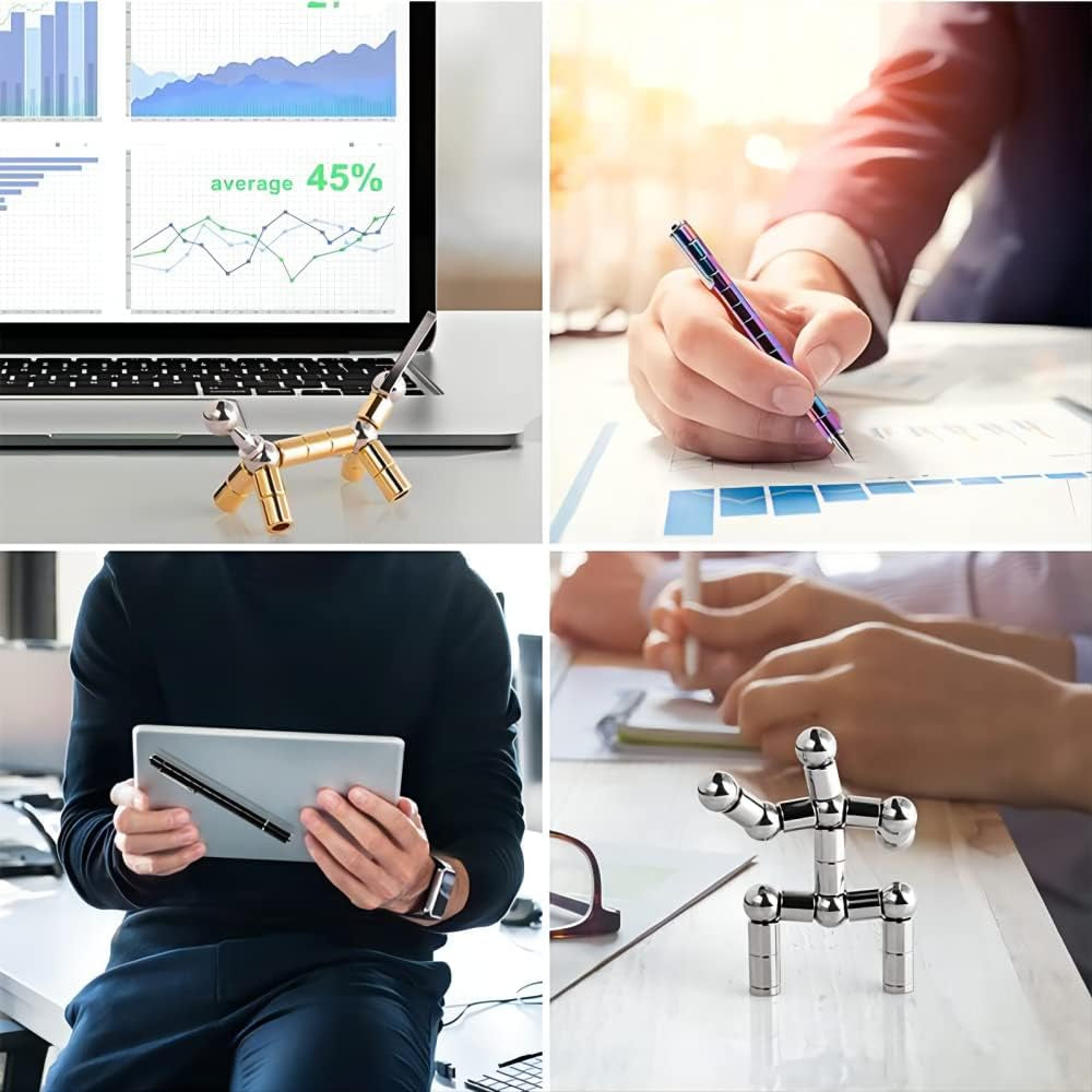 Multicolor Magnetic Fidget Pen - Stress-Relieving Multifunction Writing Tool with Fun Magnetic Features - Ideal Polar Pen Gift for Friends