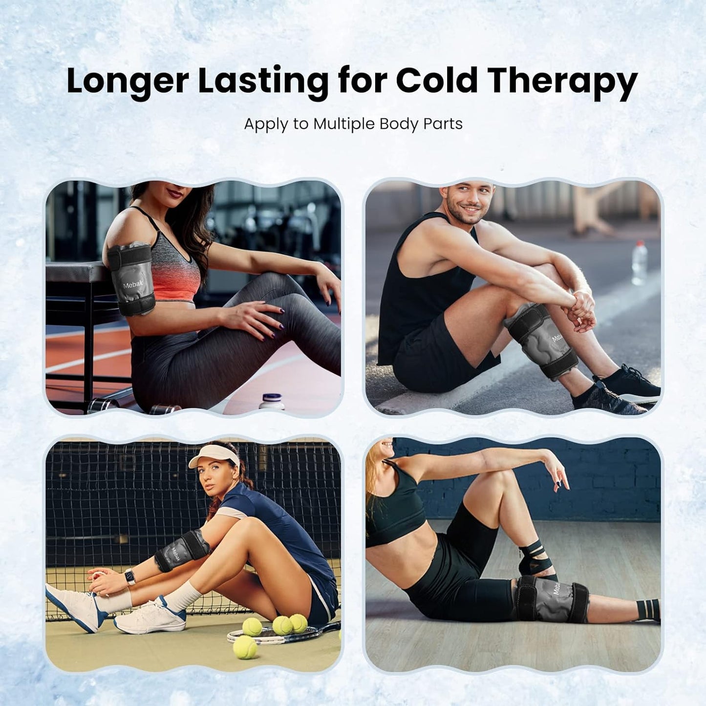 Knee Ice Pack Wrap for Injuries and Post-Surgery Recovery, with Gel Ice Pack for Knee, Cold Pack Cover for Swelling, Bruises, Meniscus Tear, and ACL Recovery - Grey