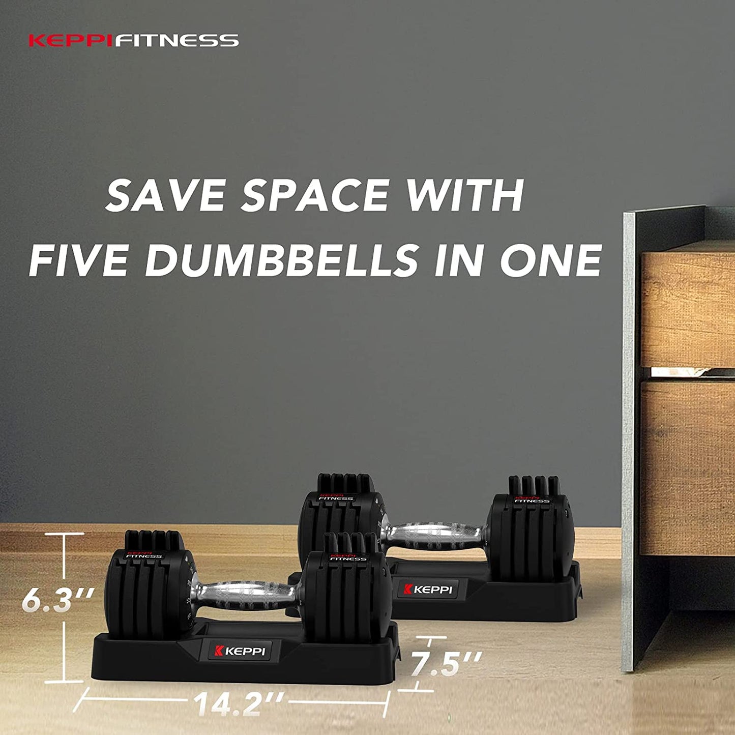 Fitness Adjustable Dumbbells Set - 25lb Dumbbell with Secure Anti-Slip Metal Handle for Effective Exercise & Full Body Workout - Fast Weight Adjustment for Optimal Fitness