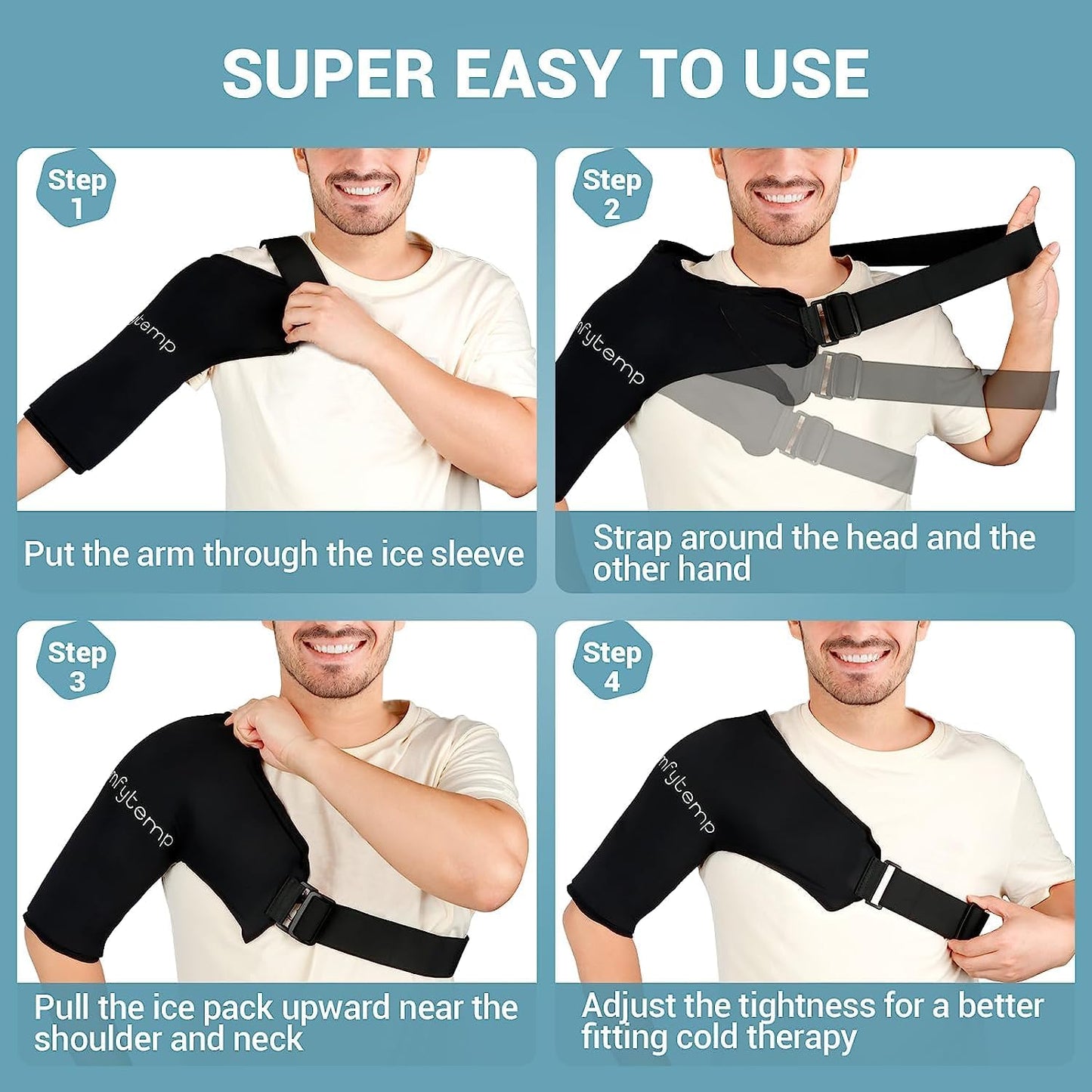 Reusable Gel Ice Wrap for Shoulder Injuries - Shoulder Support Ice Pack for Rotator Cuff, Frozen Shoulder, Sports Injuries, and Surgery Recovery