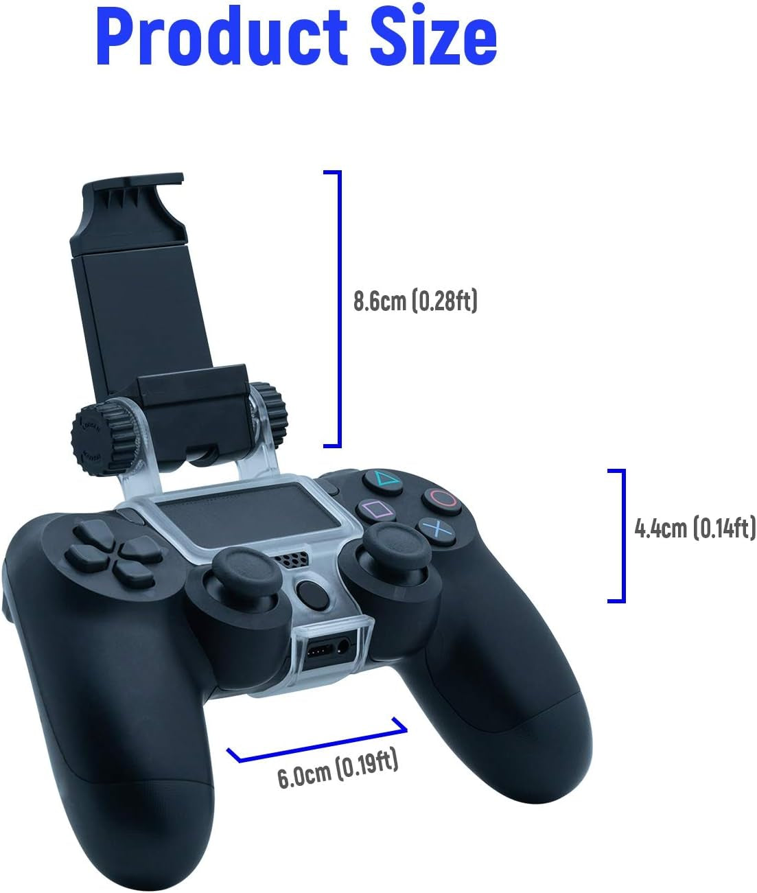 Smartphone Clip: Controller Holder Clamp Mount Bracket Stand for PS4 / PS4 Slim / PS4 Pro Controller