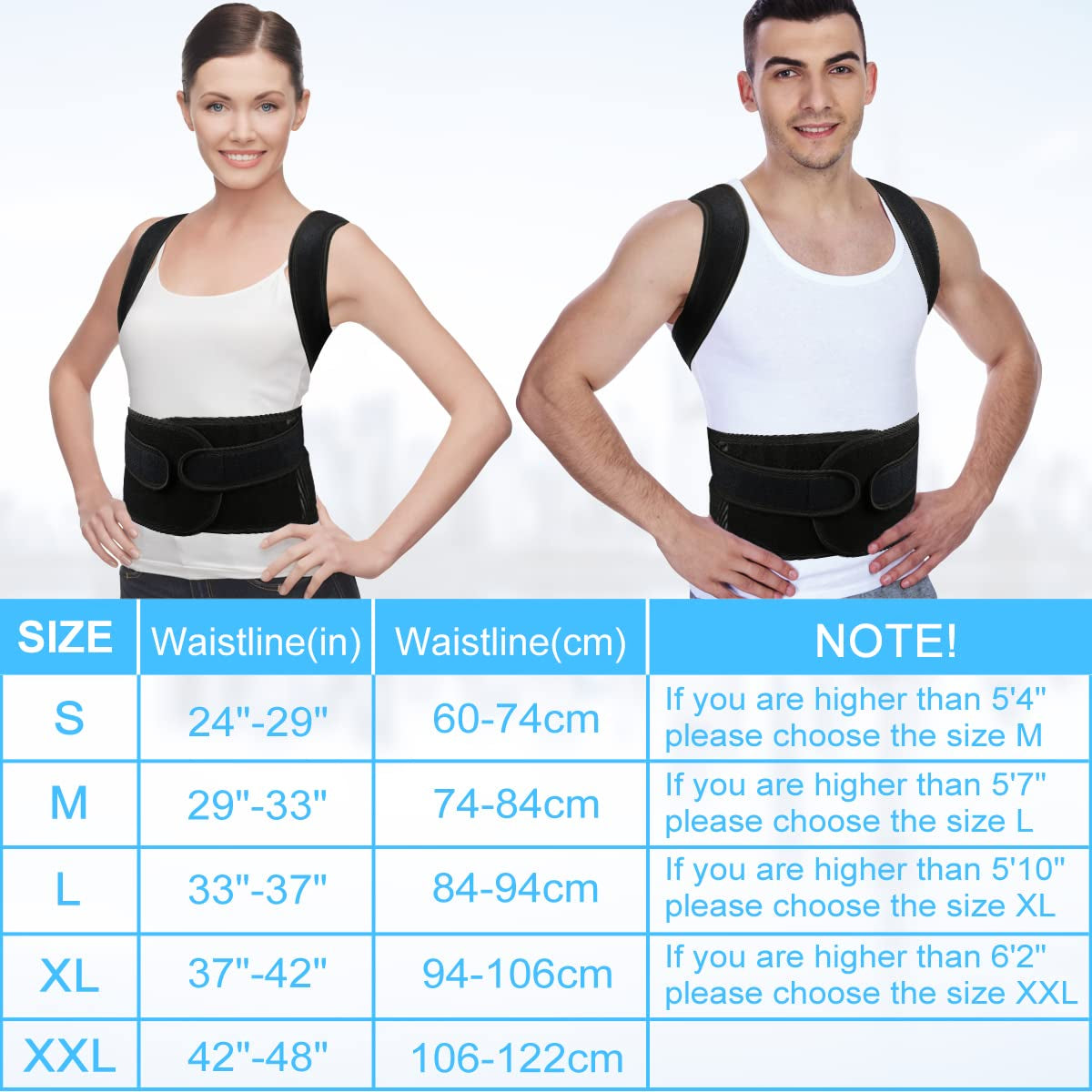 Posture Corrector for Men and Women: Back Brace designed for Lumbar Support and Upright Posture, Breathable Back Straightener to Improve Posture and Relieve Neck, Back, and Shoulder Pain Medium -(29-33 Inches)
