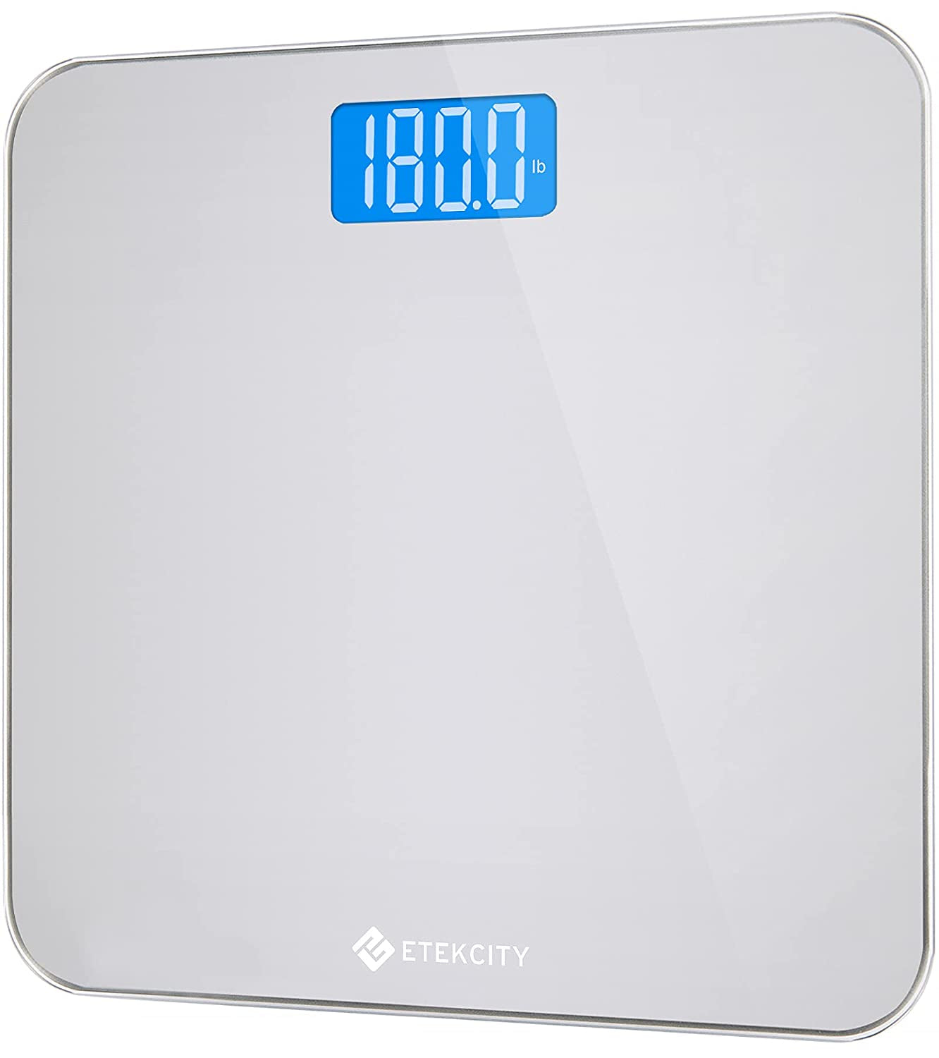 Round Corner Bathroom Body Weight Scale: Digital Scale with Large Backlit Display and High Precision Measurements. Supports up to 400 lb/180 kg.