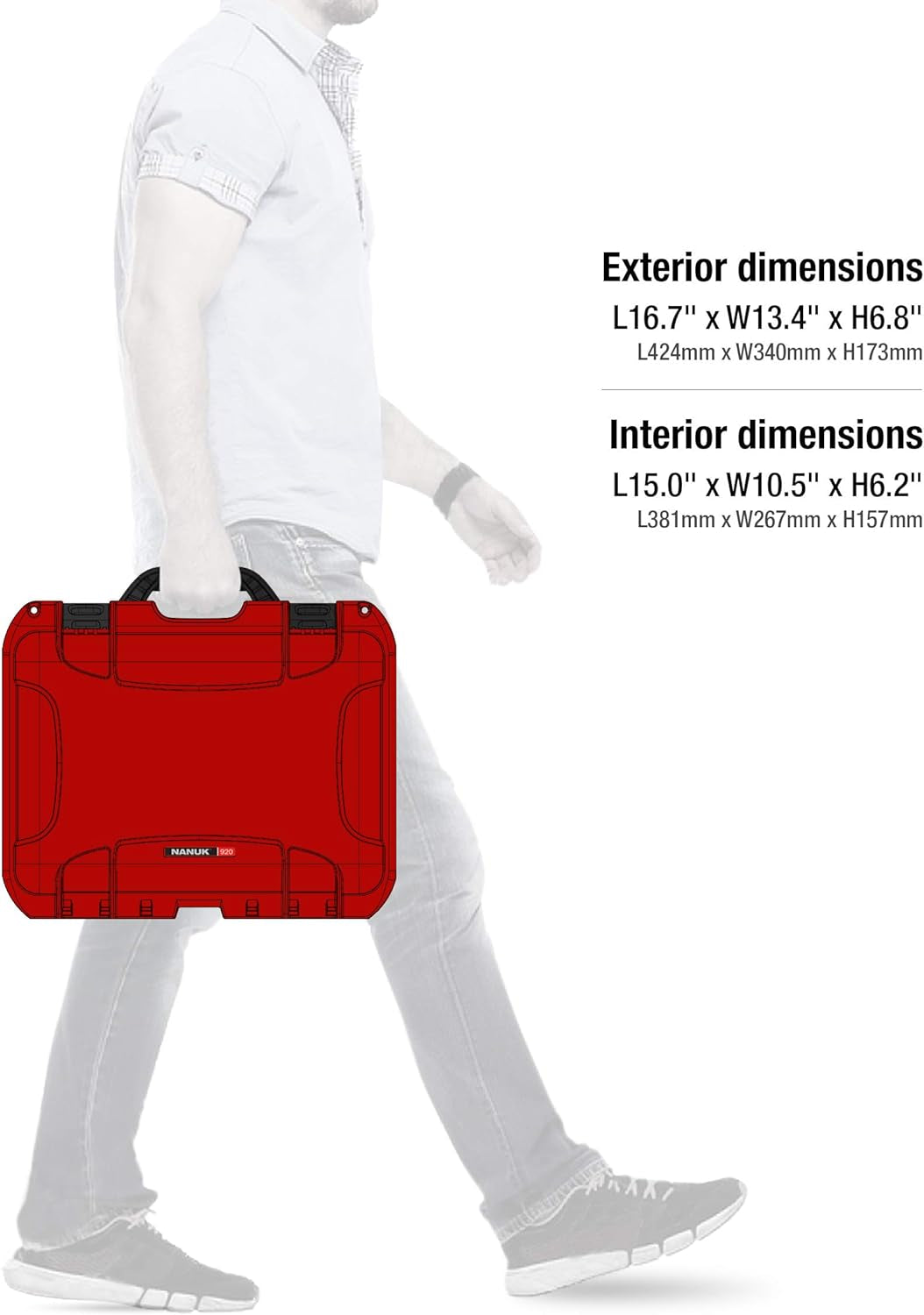 Waterproof Hard Case with Foam Insert in Red