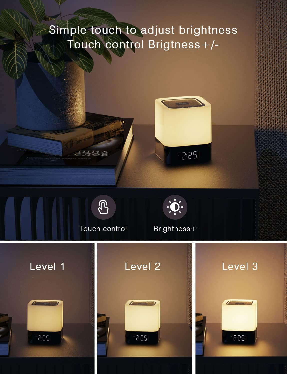 Dimmable Colorful Table Lamp with Touch Control, Night Light Bluetooth Speaker for Teenagers, Bedrooms, Gaming Rooms, Living Rooms, and Camping
