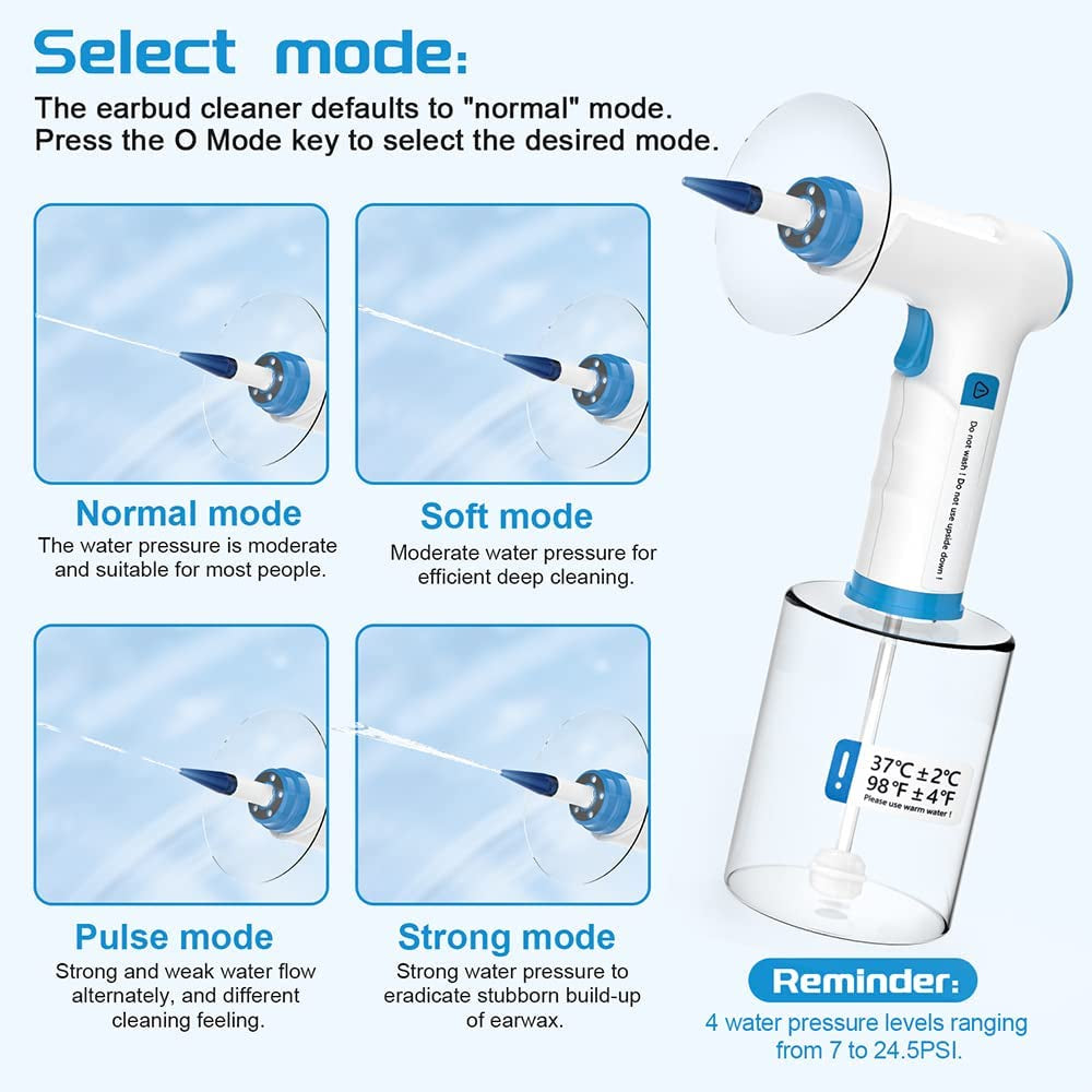 Ear Wax Removal Kit, Rechargeable Ear Irrigation System, and Effective Clean Ear, Features Disposable Tips & Ear Catch Basin (9+1 Disposable Tips)