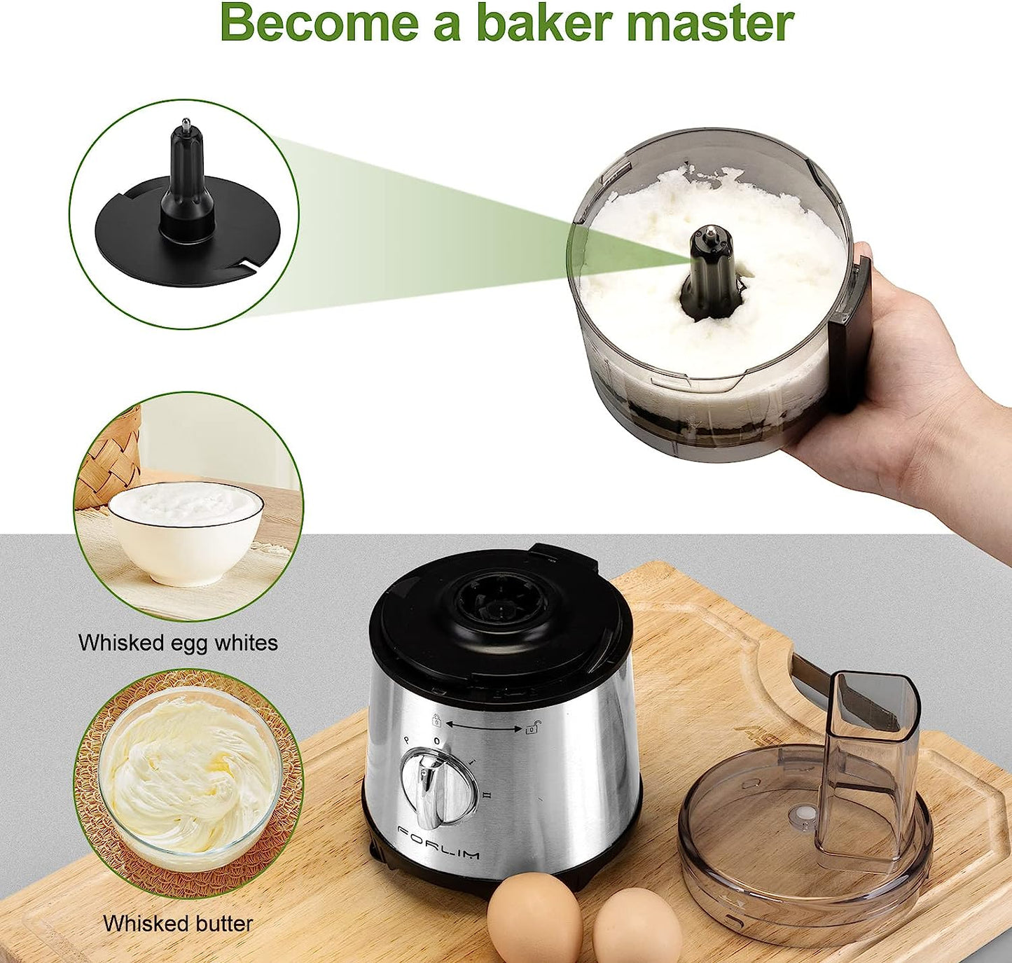 Small Food Processor - 3.5 Cup: 12-in-1 Mini Blender and Food Processor Combo for Kitchen, 350W Power, Includes a 20oz Bottle, 2 Speeds Plus Pulse Function with 4 Stainless Steel Blades - Perfect for Making Shakes, Smoothies, Meat, Sauces, Silver