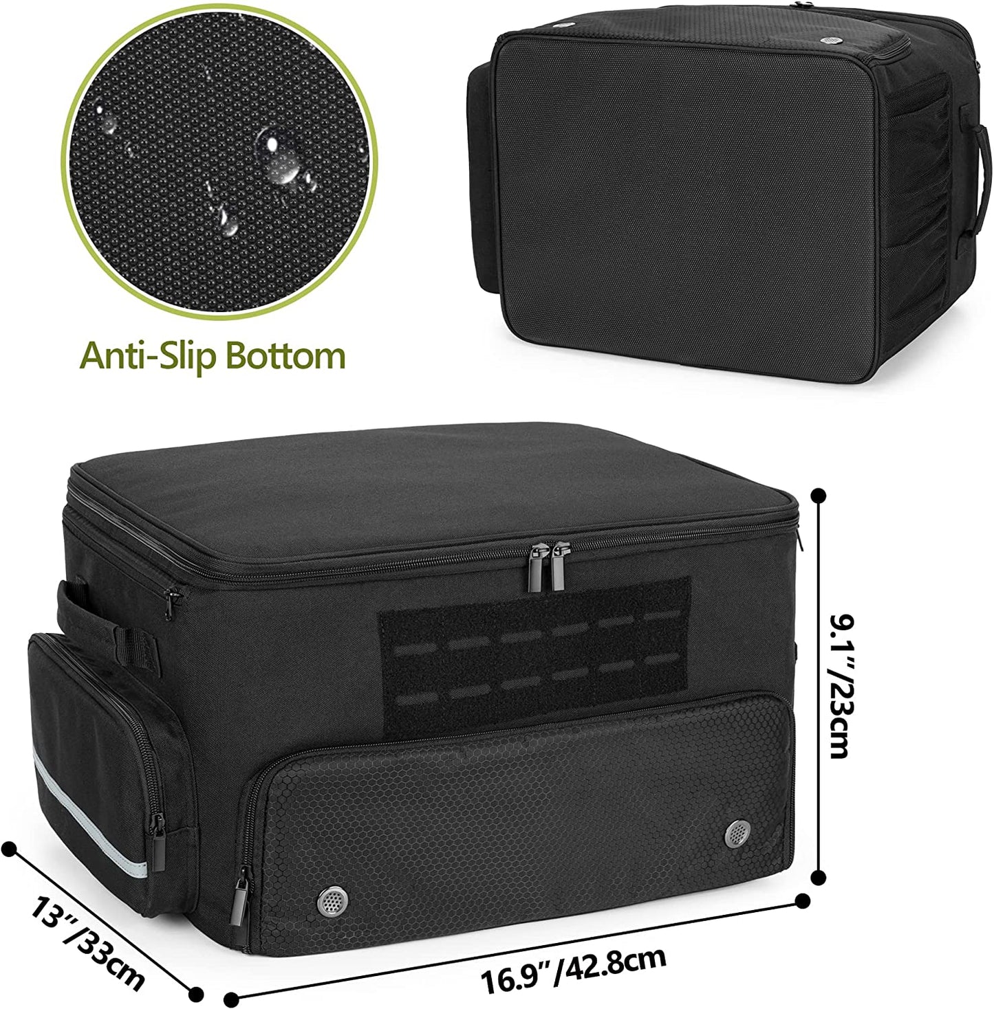 Golf Trunk Organizer with Dedicated Shoe Compartment (Fits US Men's 16), Golf Car Locker Storage for Balls, Tees, Clothing, Gloves, and Accessories
