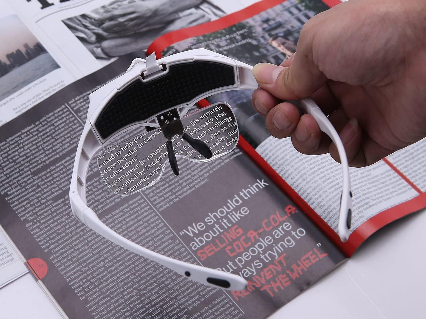 Hands-Free Headband Magnifying Glasses with LED Lights: 5 Replaceable Lenses (1.0X/1.5X/2.0X/2.5X/3.5X) for Reading, Drawing, and More