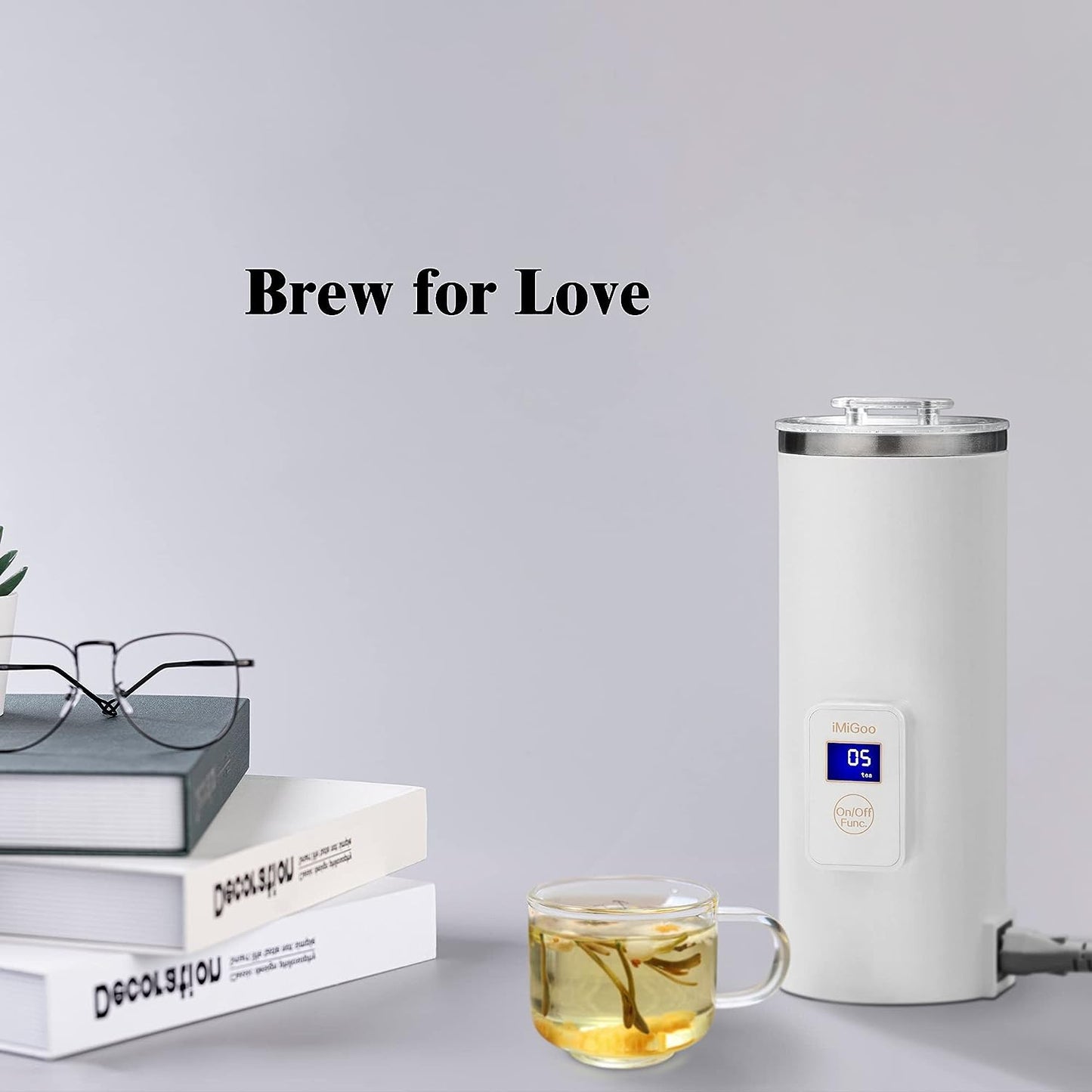 Single Serve Coffee Maker - Portable Design - Doubles as a Tea Maker - Electric Kettle with 17 oz Capacity - Constructed from Stainless Steel for Durability and Versatility.