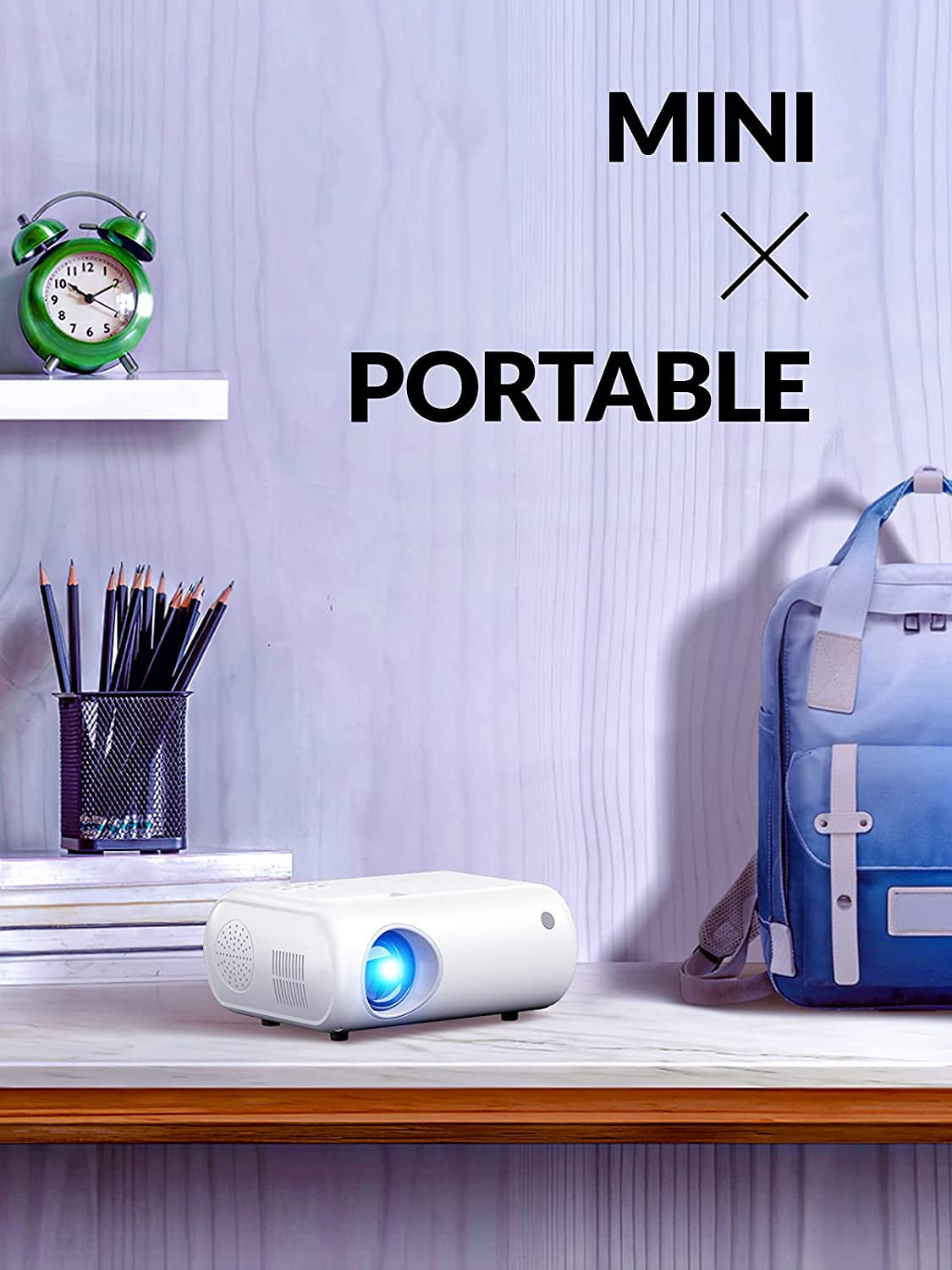 Portable Mini Projector - Enjoy Outdoor Movies with 9000 Lux Full HD 1080P Projection. Compatible with iOS/Android Phones, Tablets, Laptops, PCs, TV Sticks, Boxes, USB Drives, DVDs, and Game Consoles.