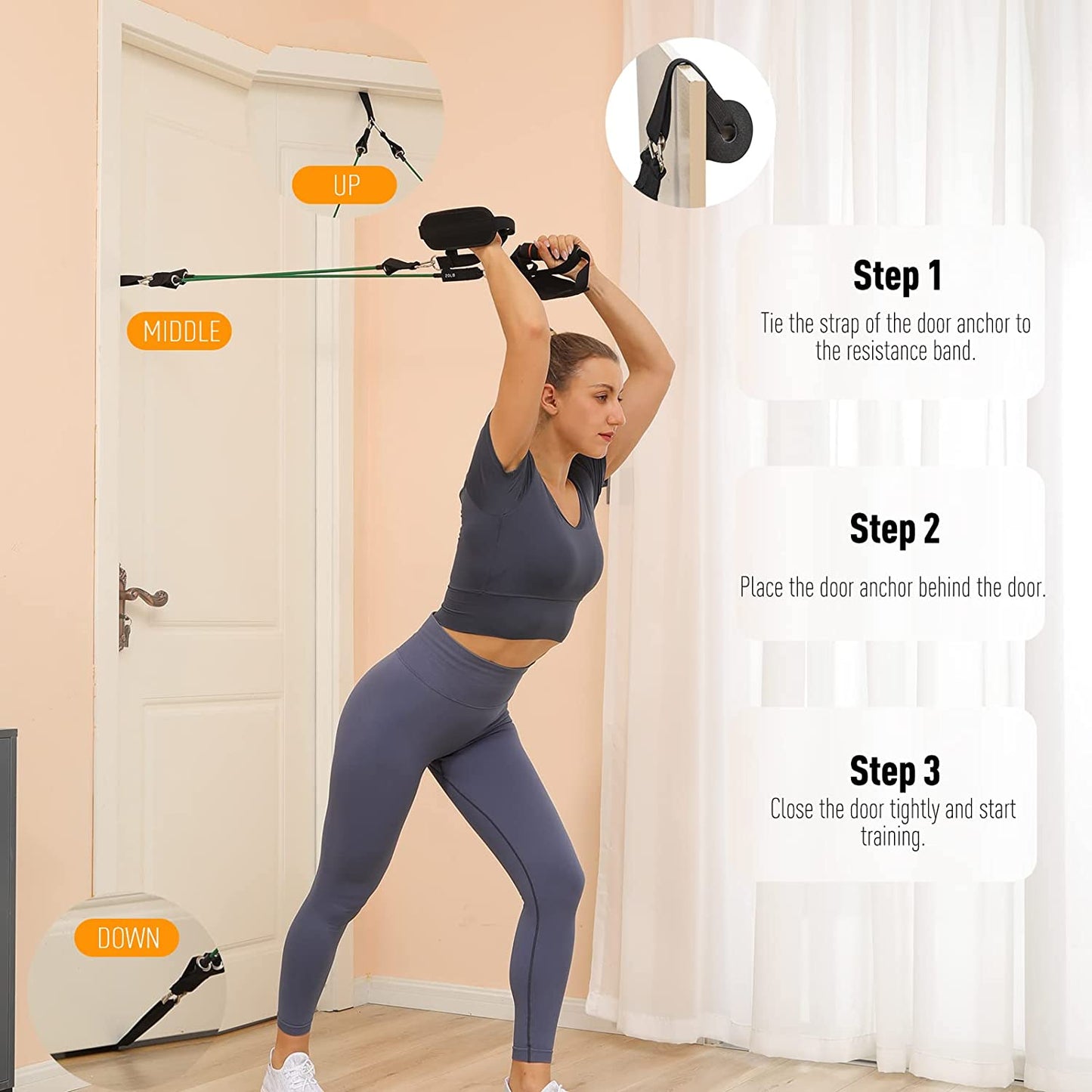 Portable Pilates Bar Kit with Resistance Bands - This upgraded 3-section Pilates bar comes with resistance bands in 20lb, 40lb, and 60lb options. It's suitable for both men and women and supports full-body workouts at home.