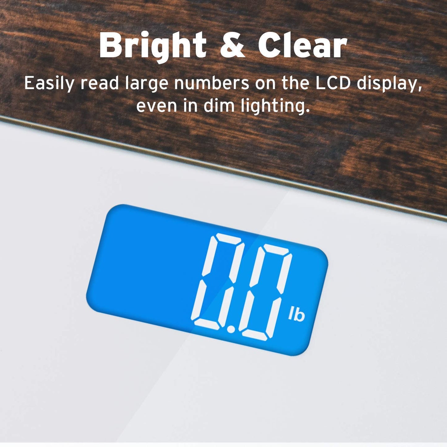 Round Corner Bathroom Body Weight Scale: Digital Scale with Large Backlit Display and High Precision Measurements. Supports up to 400 lb/180 kg.