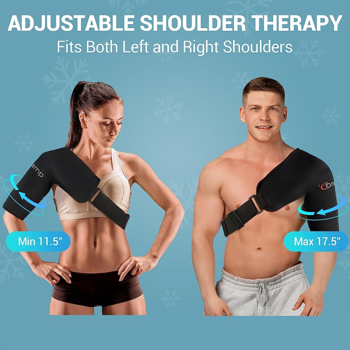 Reusable Gel Ice Wrap for Shoulder Injuries - Shoulder Support Ice Pack for Rotator Cuff, Frozen Shoulder, Sports Injuries, and Surgery Recovery