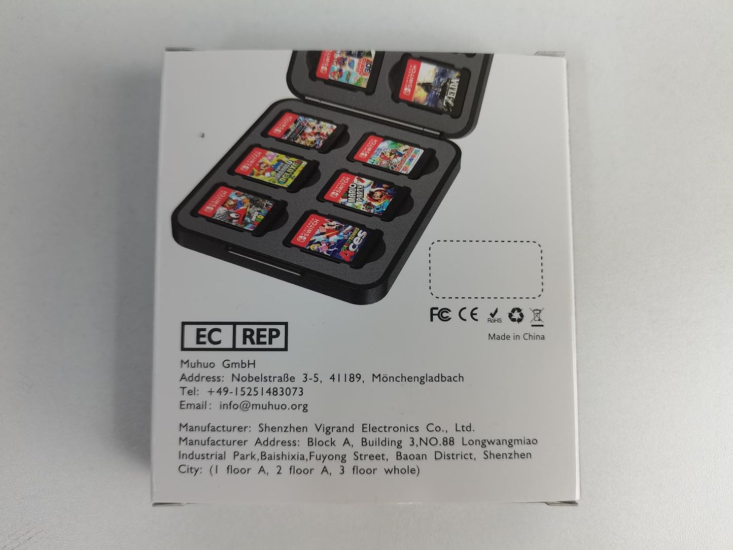 Portable Game Card Case for Nintendo Switch & Switch OLED Model - Cartridge Holder with 12 Slots for Micro SD/SDHC/TF Cards - Thin Hard Shell Box for Carrying and Storage - Black