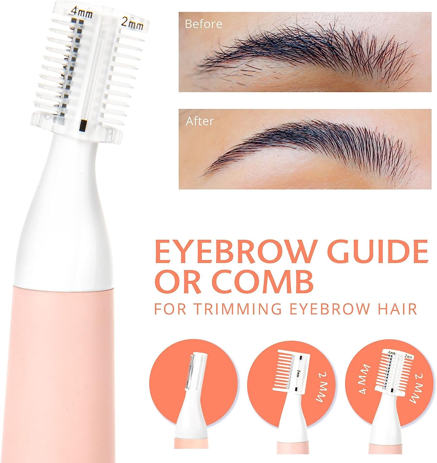 2 in 1 Nose Hair and Eyebrow Trimmer for Women - Painless and Rechargeable - IPX7 Waterproof - Easy to Clean - Versatile Personal Grooming Solution.