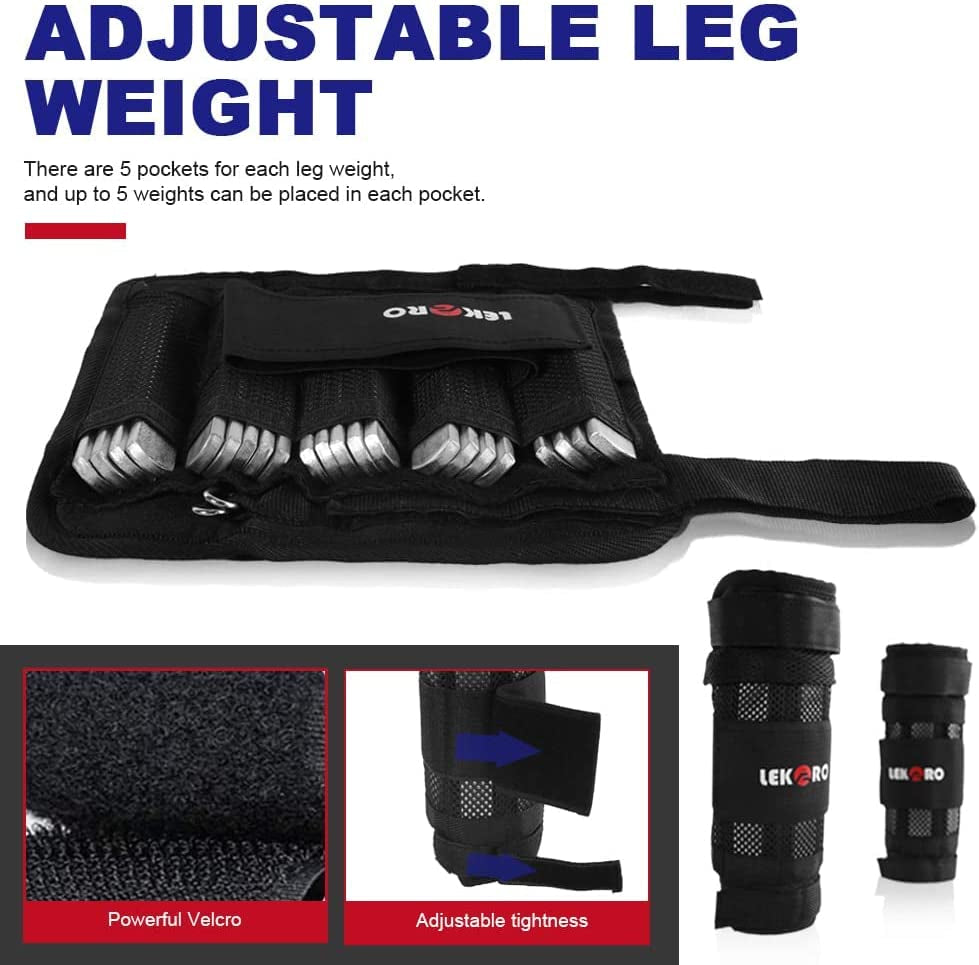 Complete Adjustable Weighted Vest Set with Arm and Leg Weights for Weight Training Workouts - Includes Jacket, Wrist Weights, Ankle Weights, and 96-100 Steel Plates