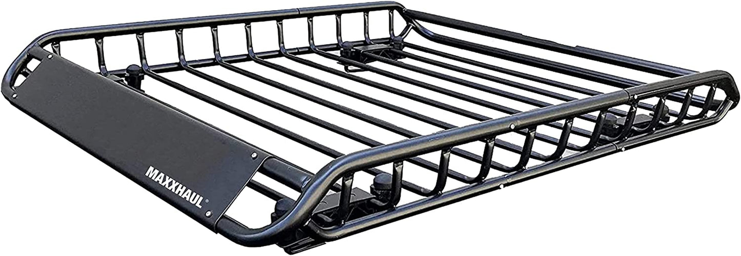 Universal Steel Roof Rack Car Top Cargo Carrier/Basket - 46" X 36" X 4-1/2" - 150 lb Capacity, Black