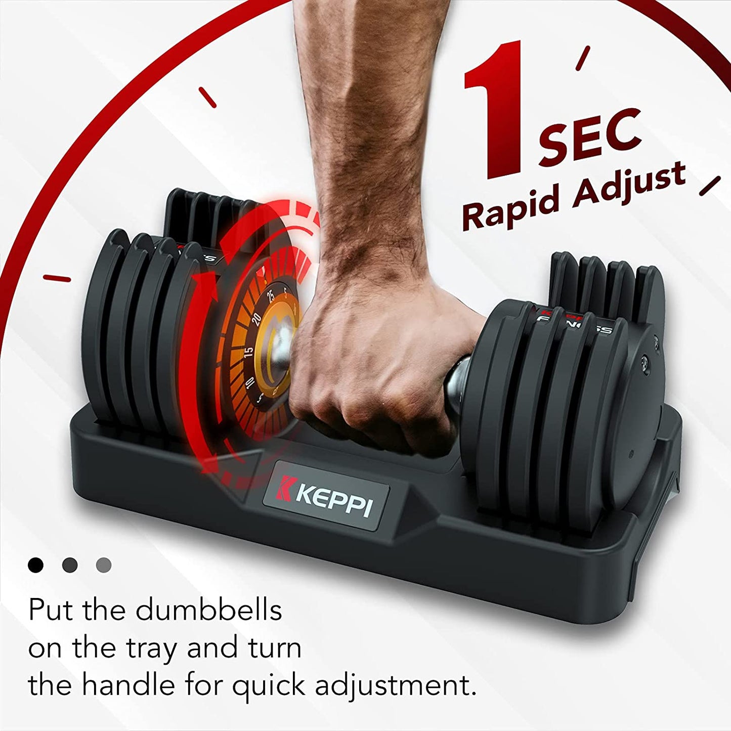 Fitness Adjustable Dumbbells Set - 25lb Dumbbell with Secure Anti-Slip Metal Handle for Effective Exercise & Full Body Workout - Fast Weight Adjustment for Optimal Fitness