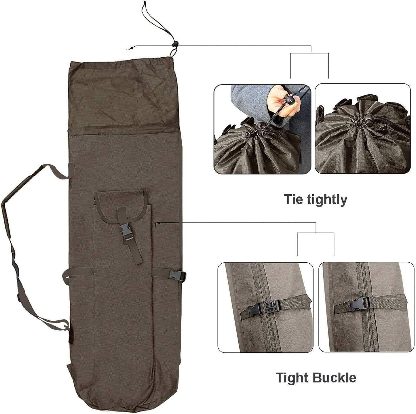 Fishing Rod Bag Reel Organizer - Portable Tackle Bag for Fishing Gear, Oxford Material with Large Capacity, Travel Carry Case for Pole Fishing Tools - Khaki
