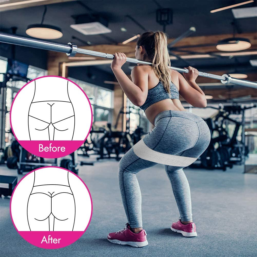 Resistance Bands for Legs and Butt, Fabric Workout Loop Bands, Set of 3