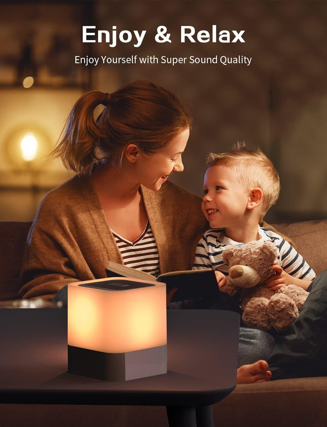 Dimmable Colorful Table Lamp with Touch Control, Night Light Bluetooth Speaker for Teenagers, Bedrooms, Gaming Rooms, Living Rooms, and Camping