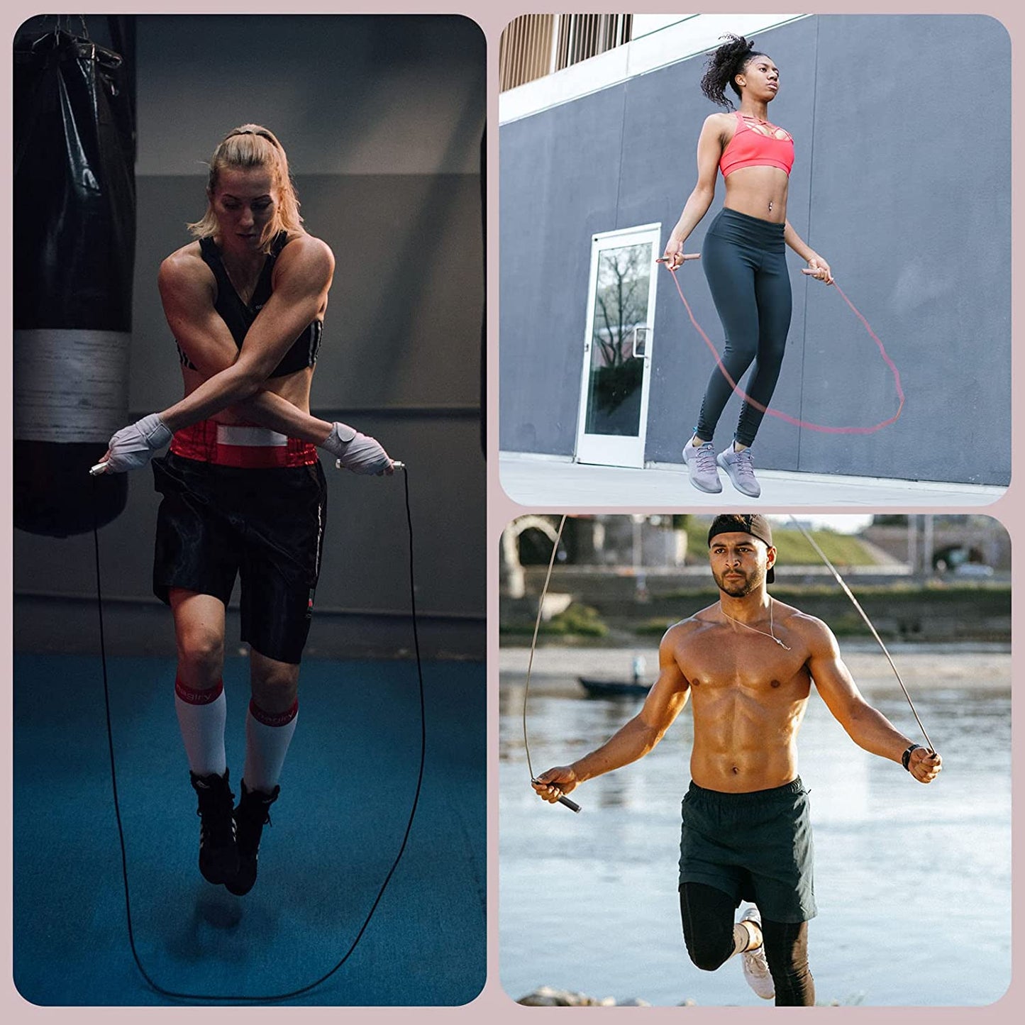 Speed Jump Rope for Fitness - A Skipping Rope designed for Women and Men's Exercise. It features an Adjustable Length Jumping Rope and handles made of Alloy & Silicone. Suitable for Workouts, Boxing, and Home Gym Use.